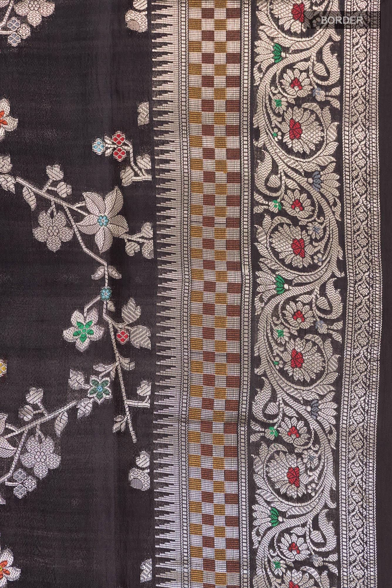 Black Banarasi Silk Saree