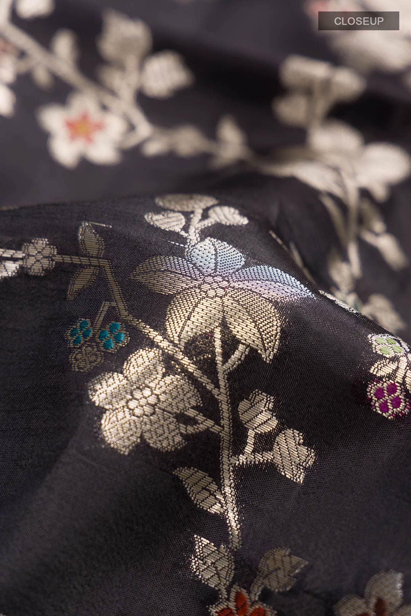 Black Banarasi Silk Saree