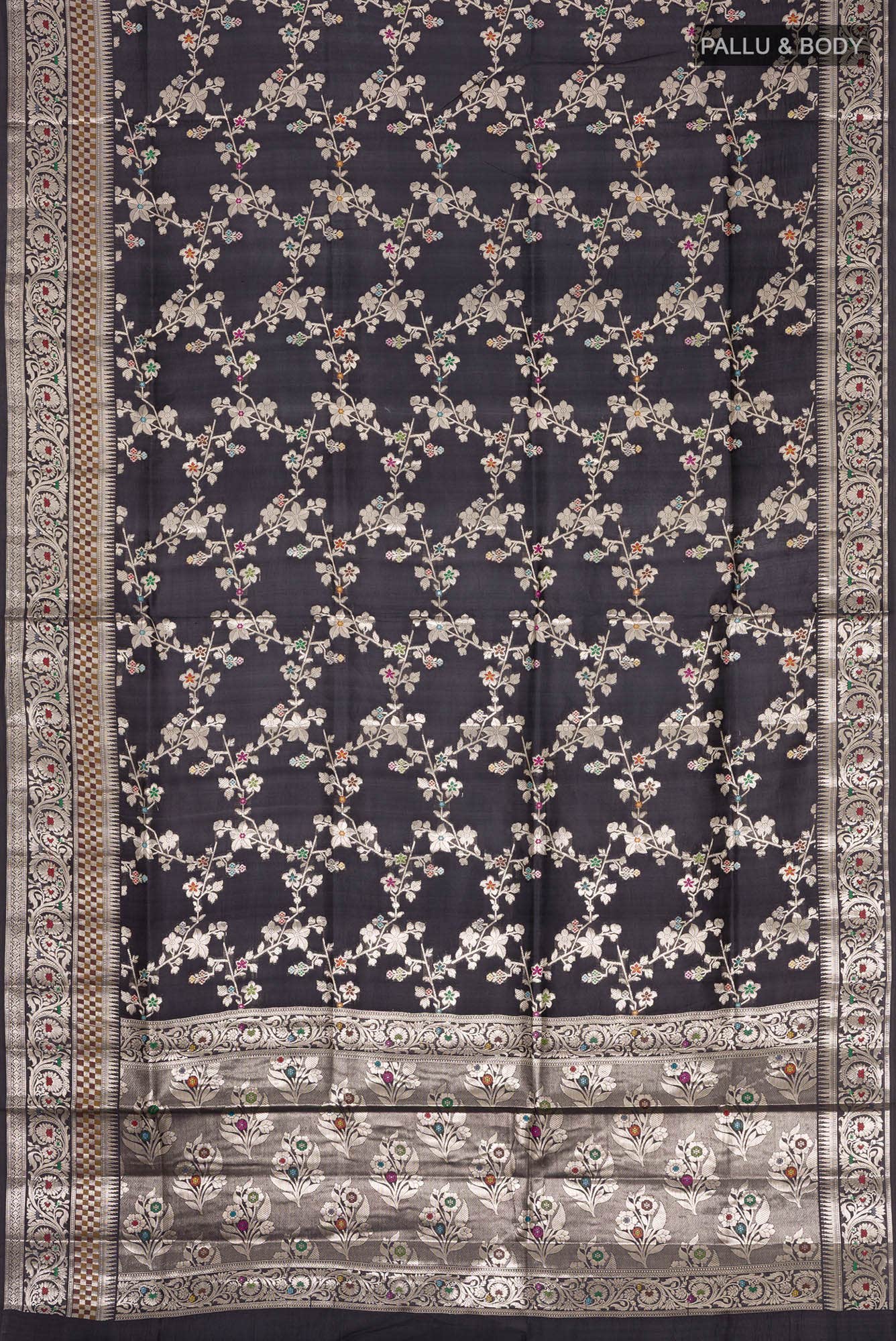 Black Banarasi Silk Saree
