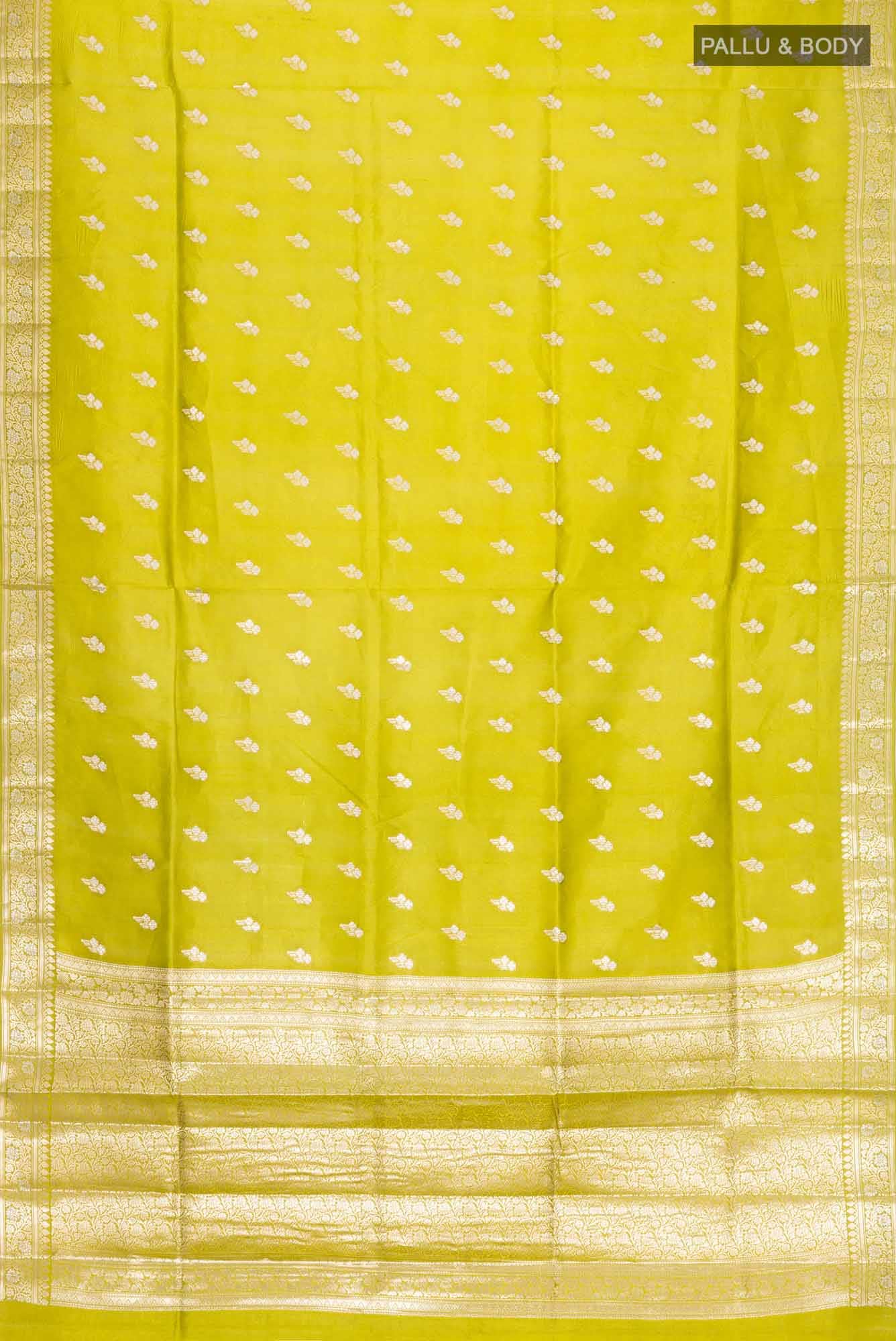 Green Banarasi Raw Silk Saree