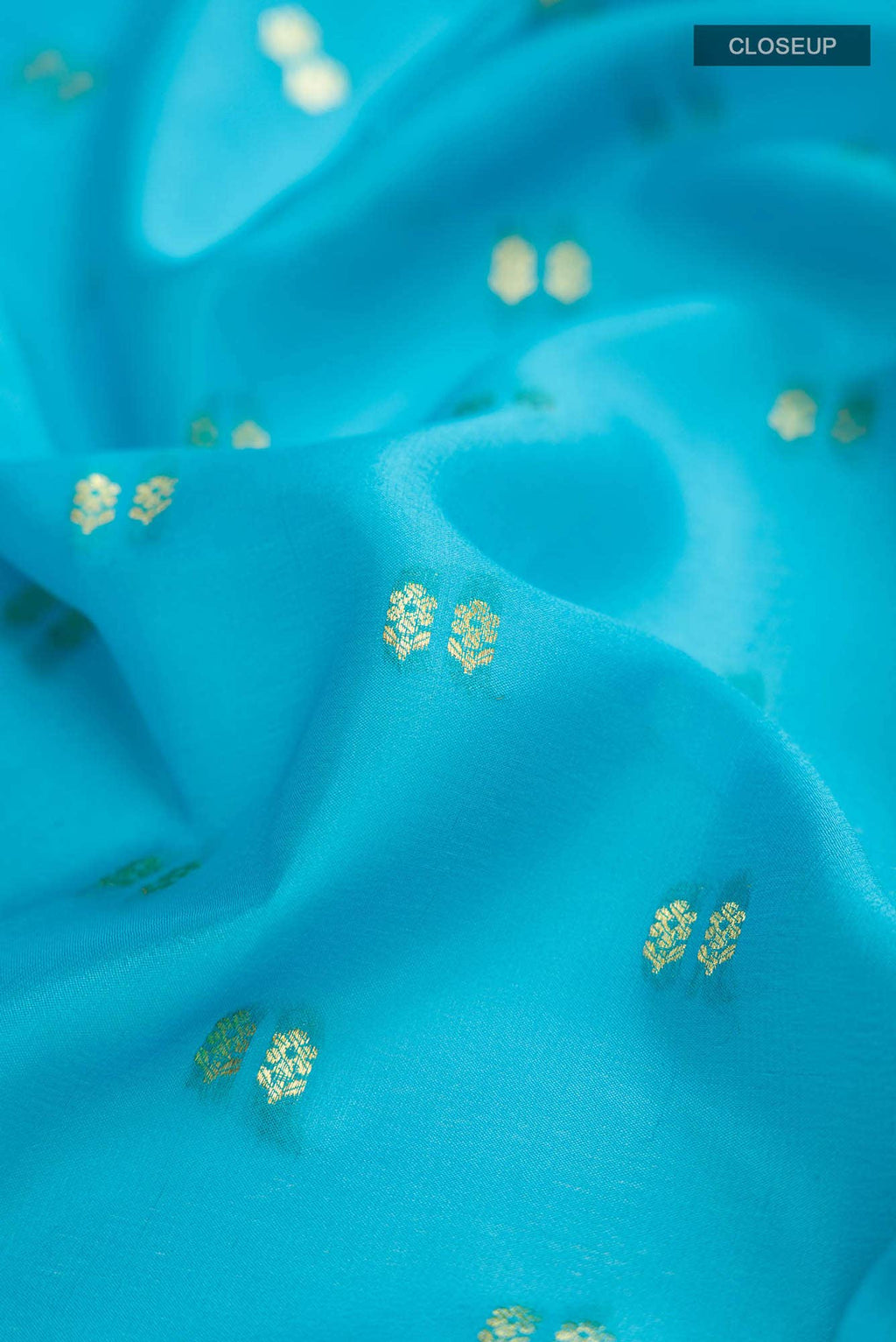Blue Mysore Crepe Saree