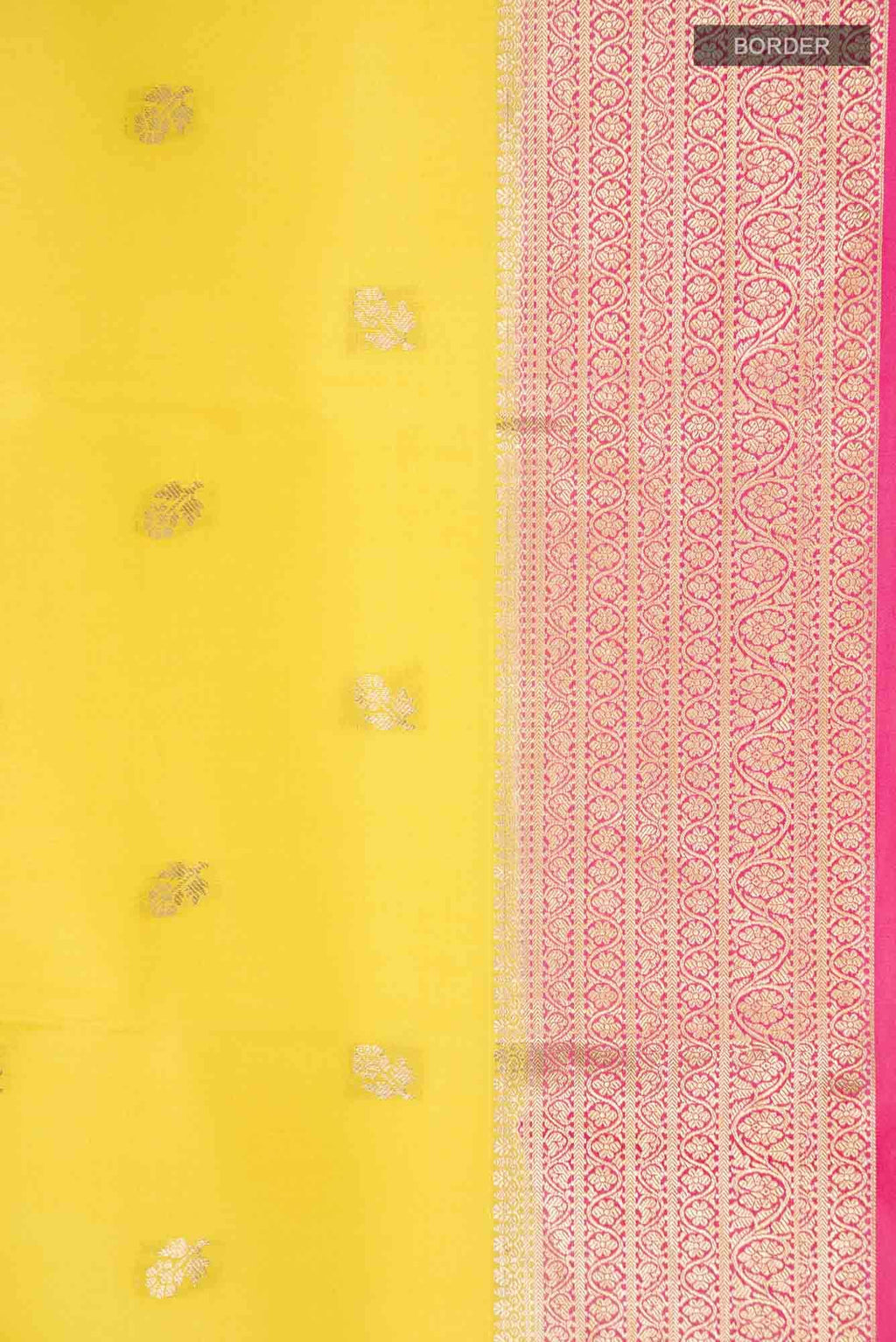 Yellow Mysore Crepe Saree