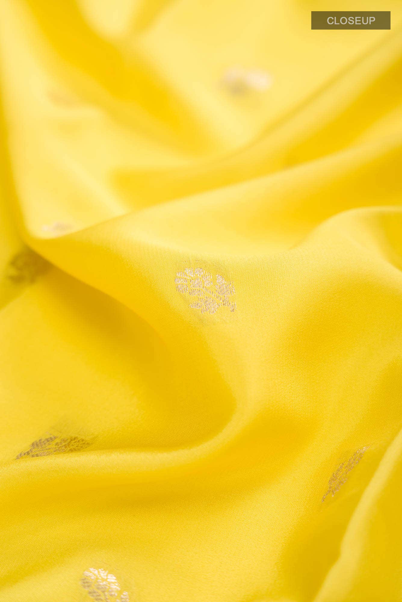 Yellow Mysore Crepe Saree