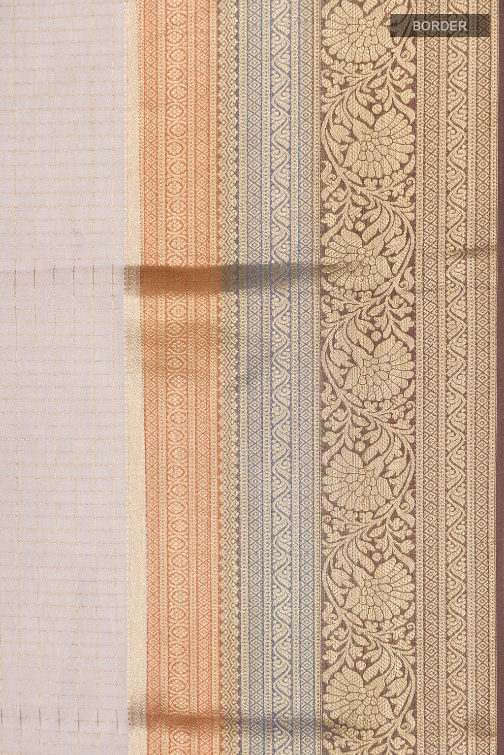 Beige Mysore Crepe Saree