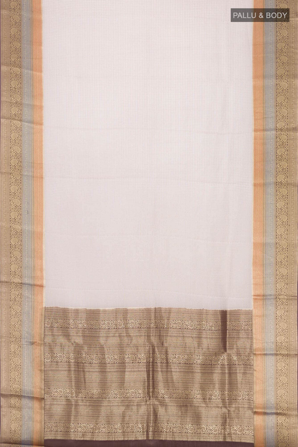 Beige Mysore Crepe Saree