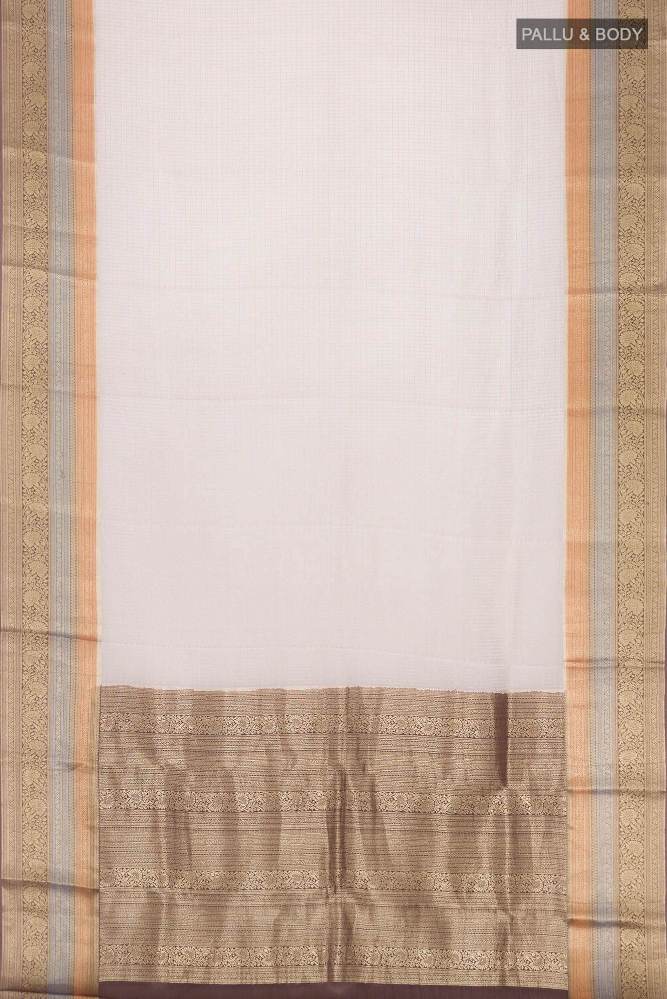 Beige Mysore Crepe Saree