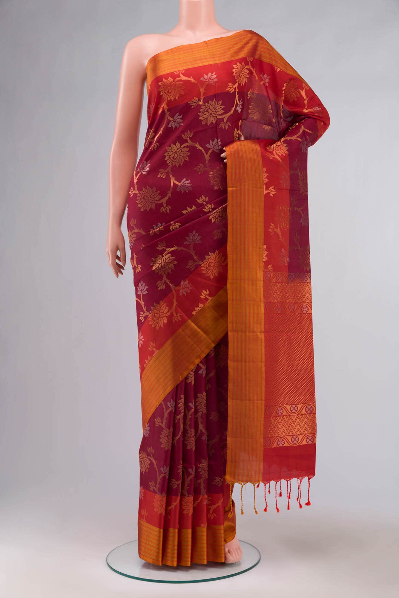 Maroon Soft Silk Saree