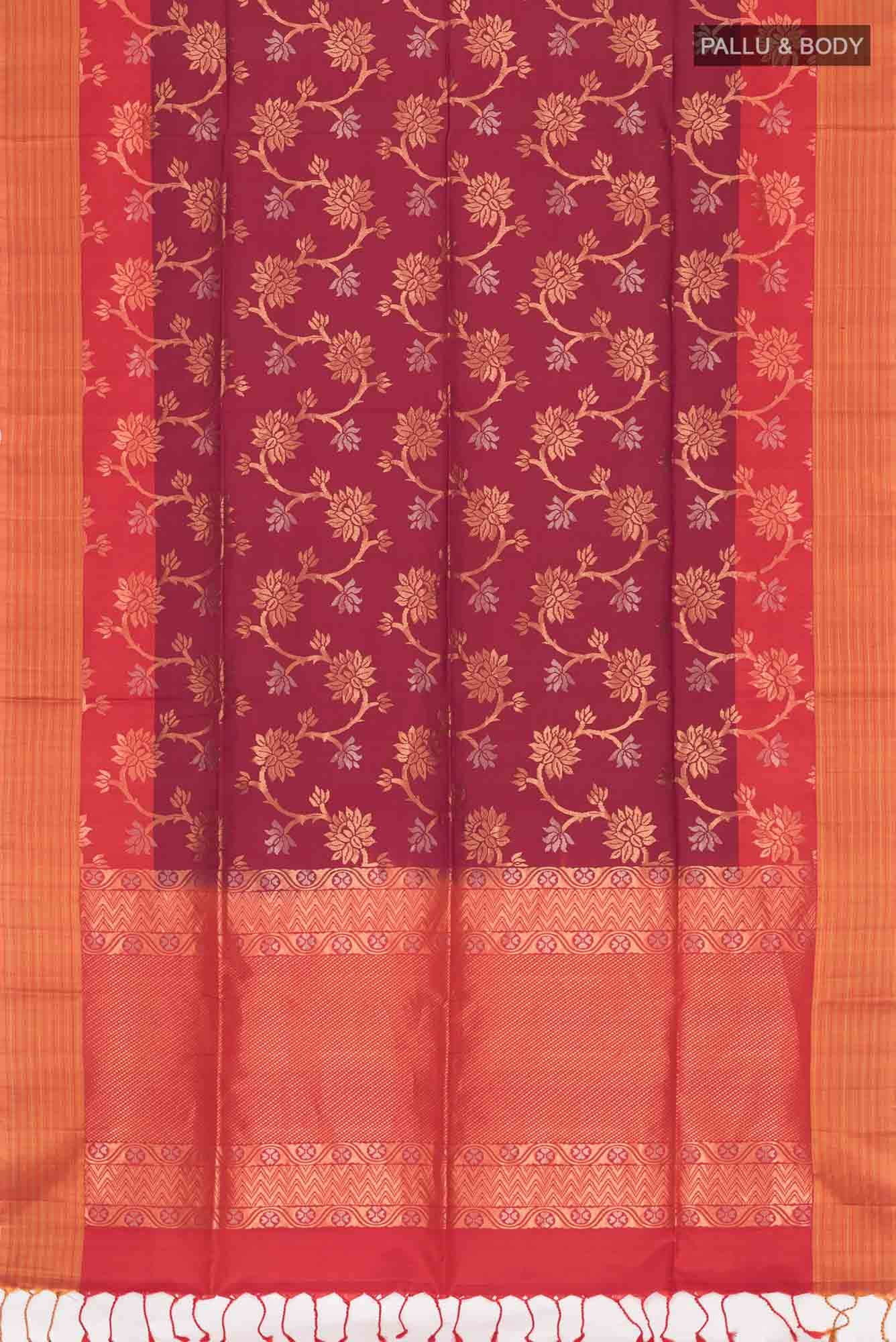 Maroon Soft Silk Saree