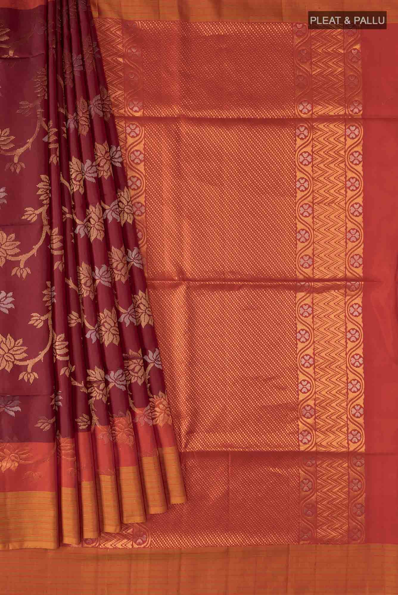 Maroon Soft Silk Saree