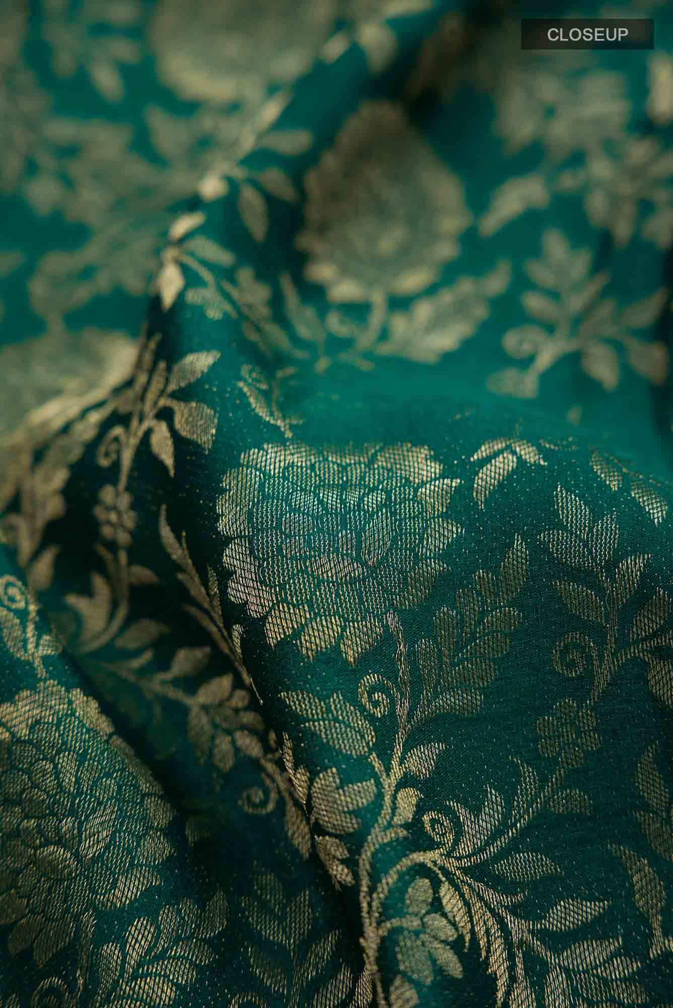 Green Crepe Saree