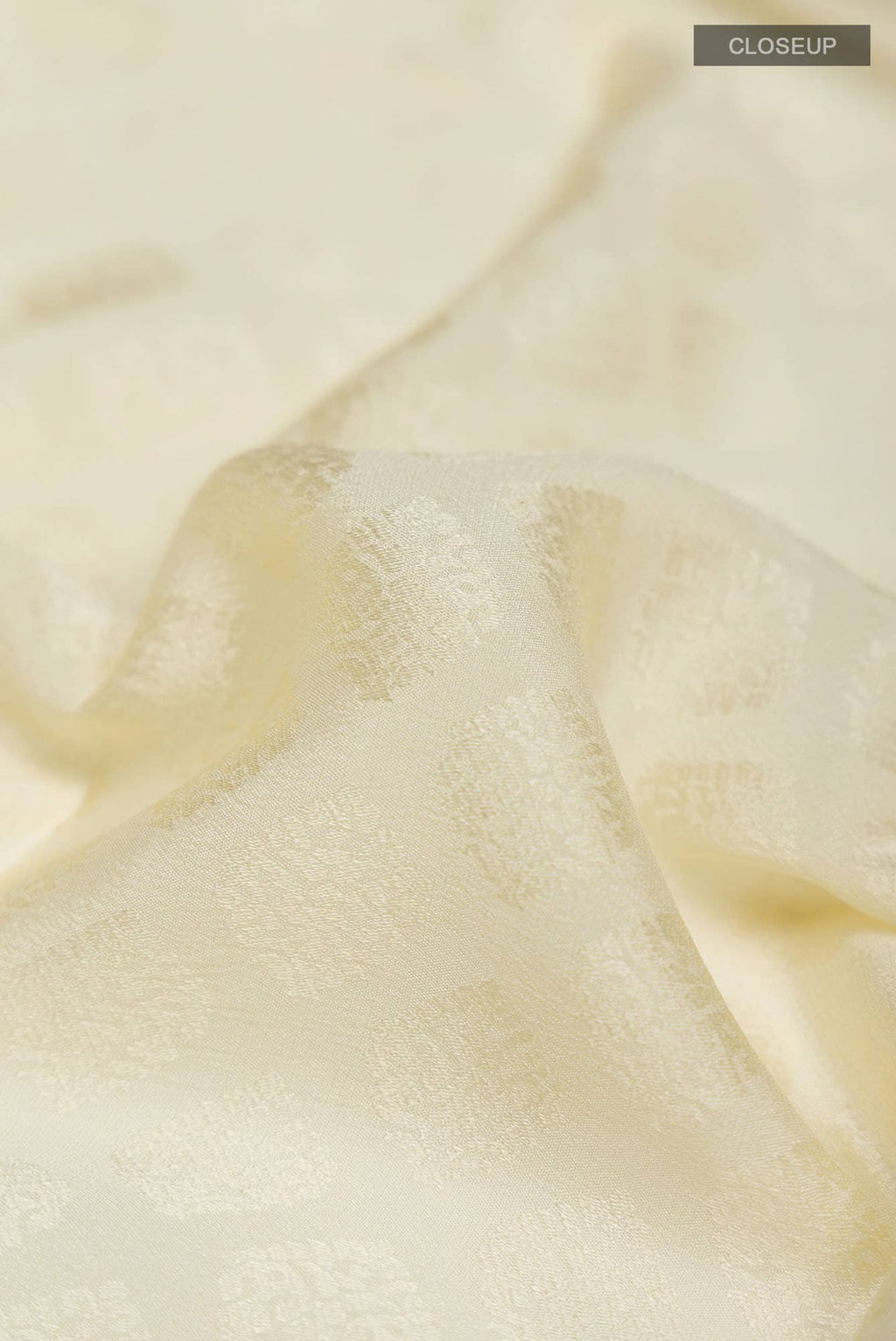Cream Mysore Crepe Saree