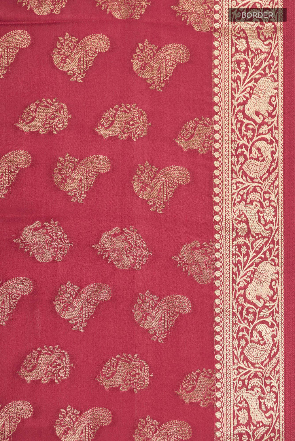 Red Mysore Crepe Saree