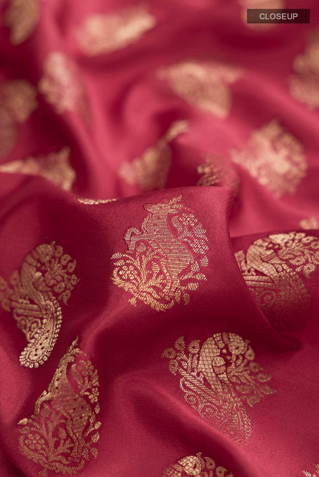 Red Mysore Crepe Saree