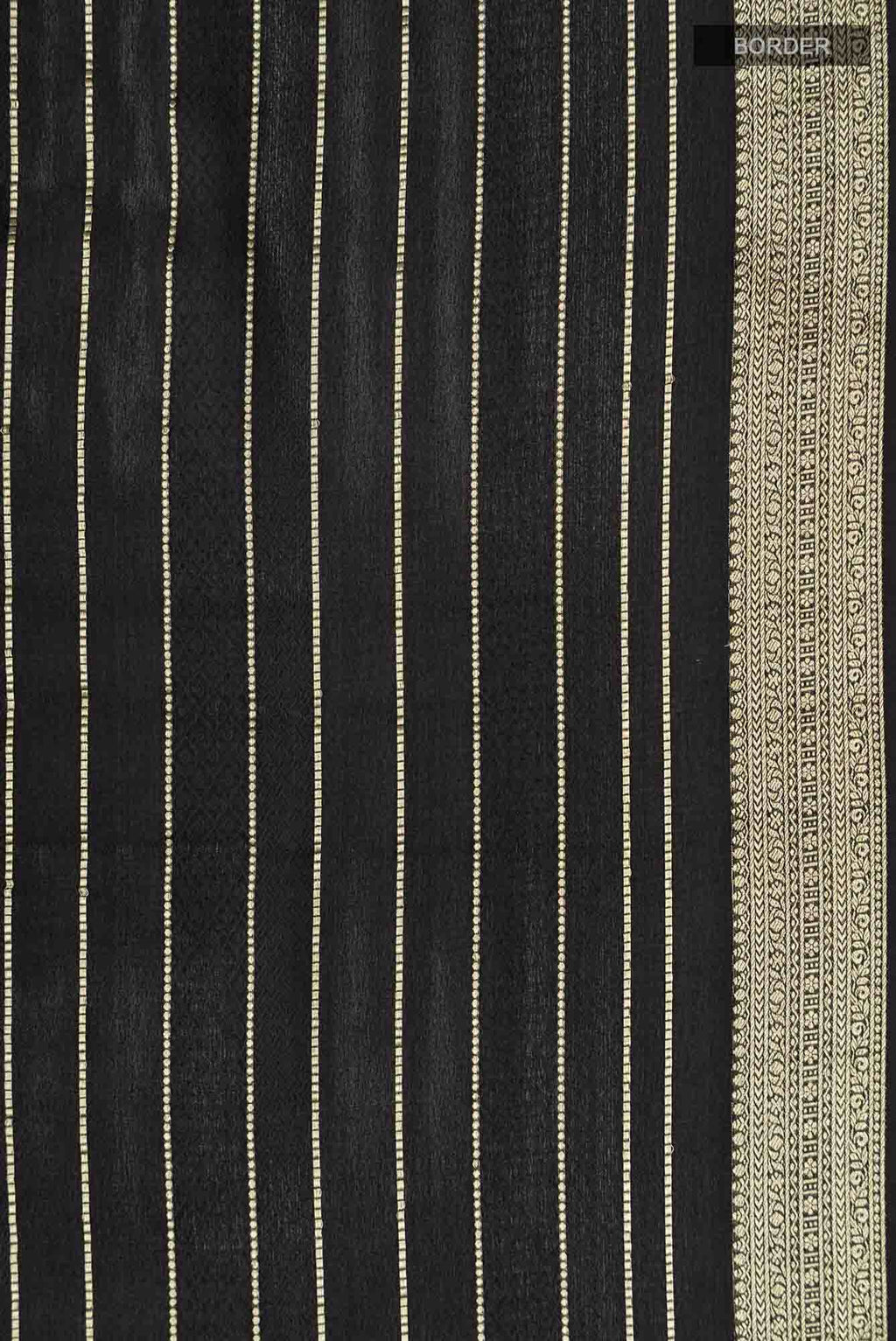 Black Mysore Crepe Saree