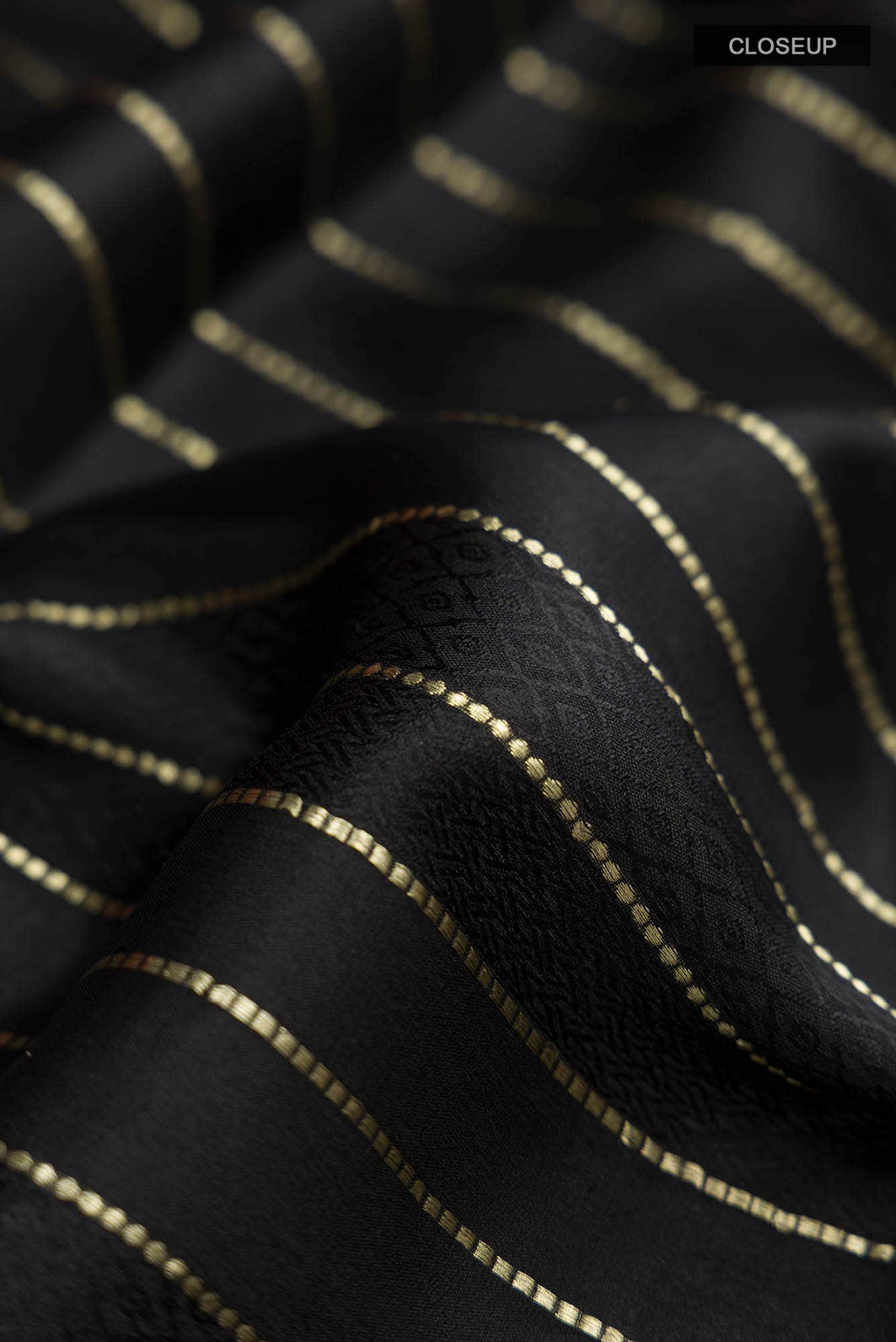 Black Mysore Crepe Saree