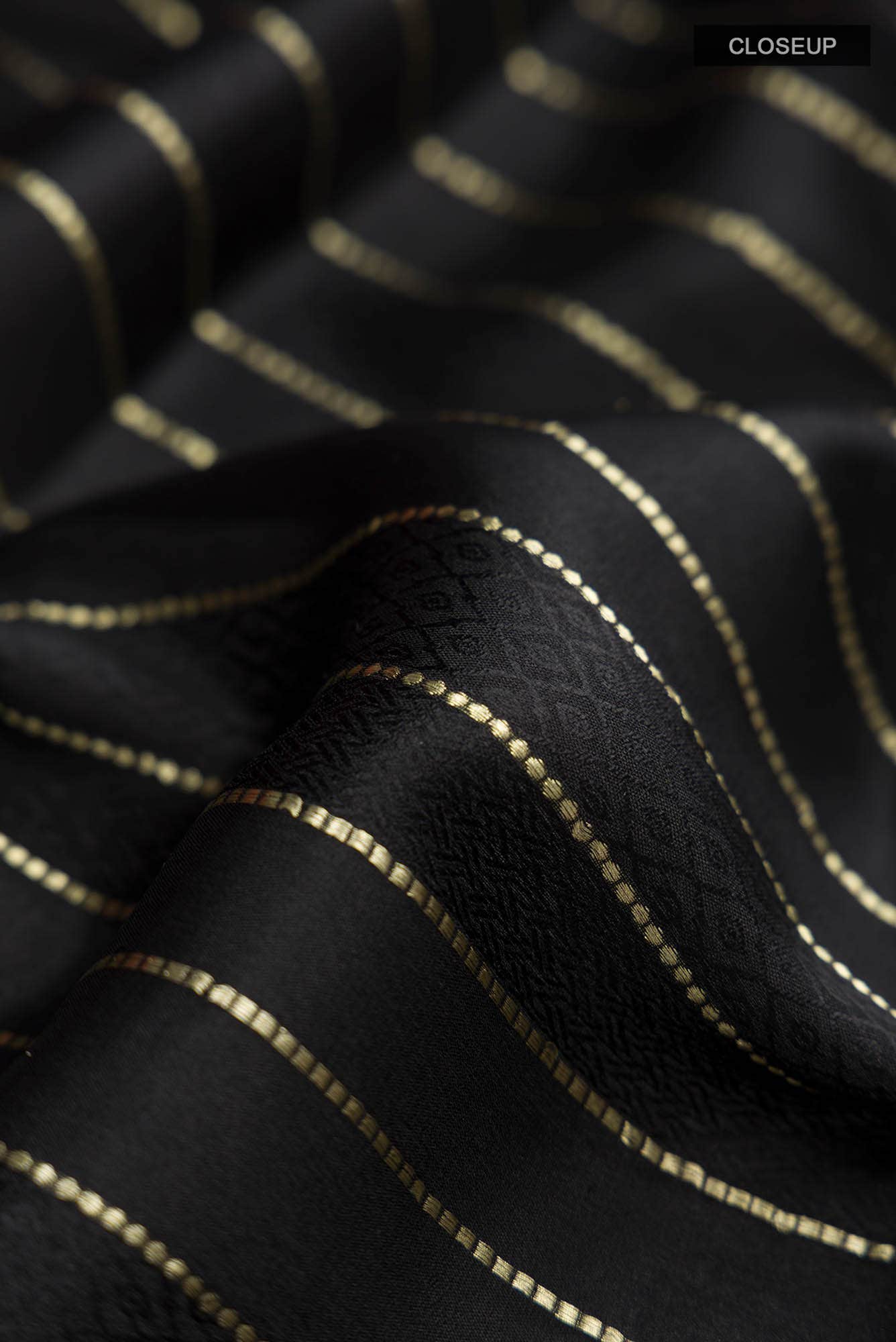 Black Mysore Crepe Saree