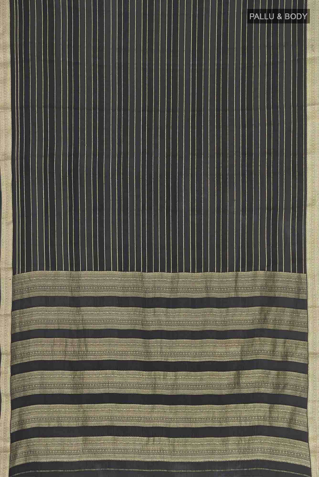 Black Mysore Crepe Saree