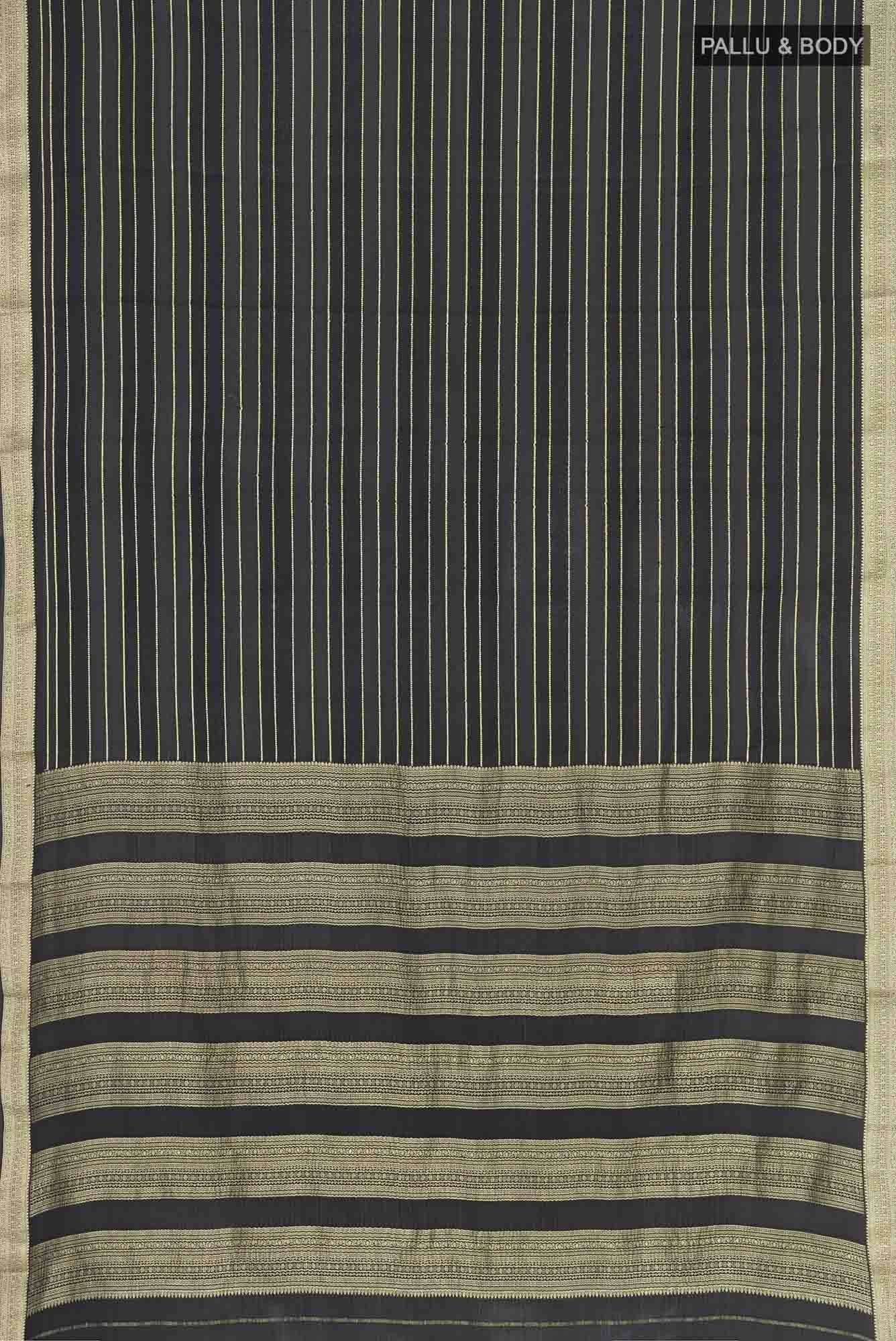 Black Mysore Crepe Saree