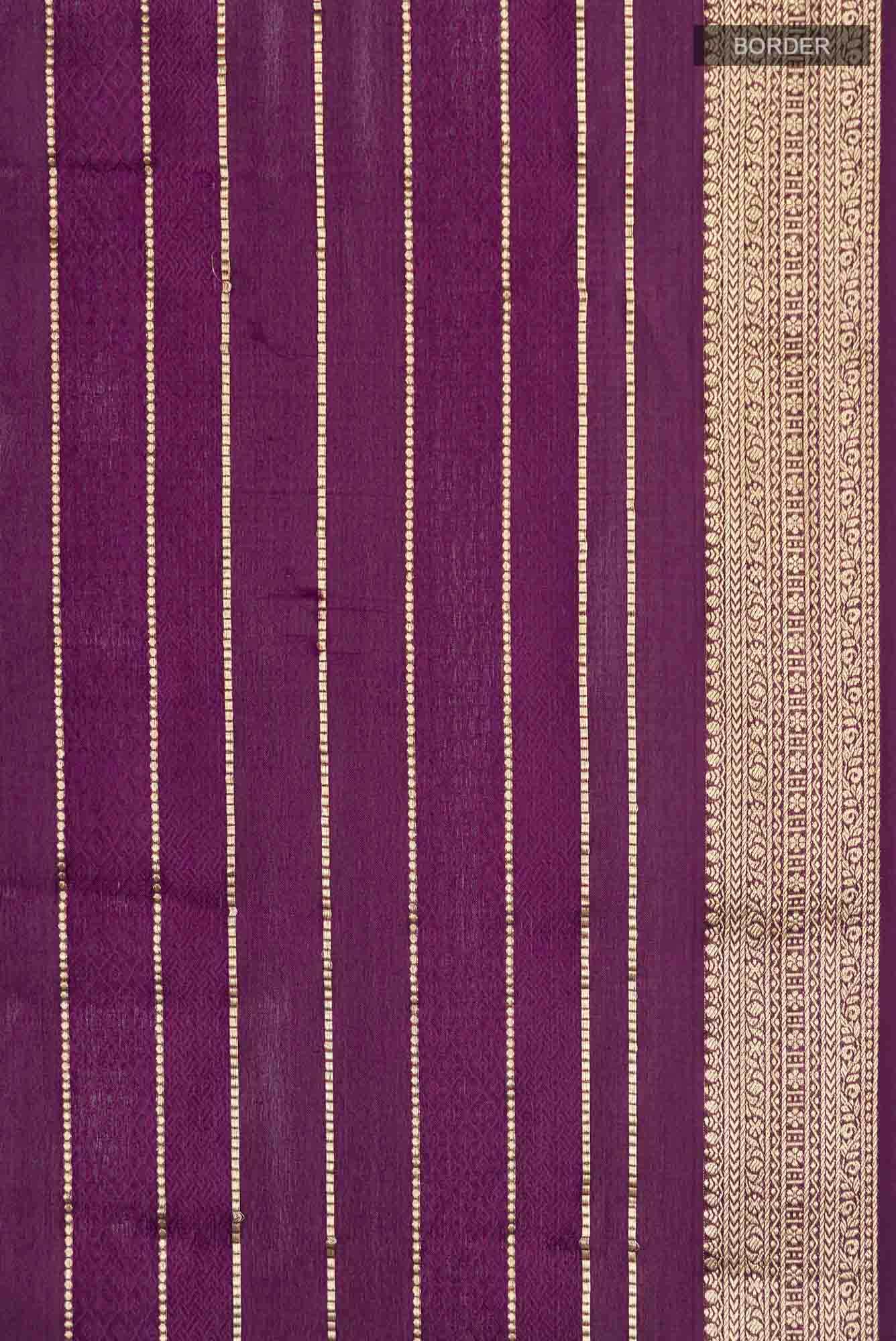 Purple Mysore Crepe Saree