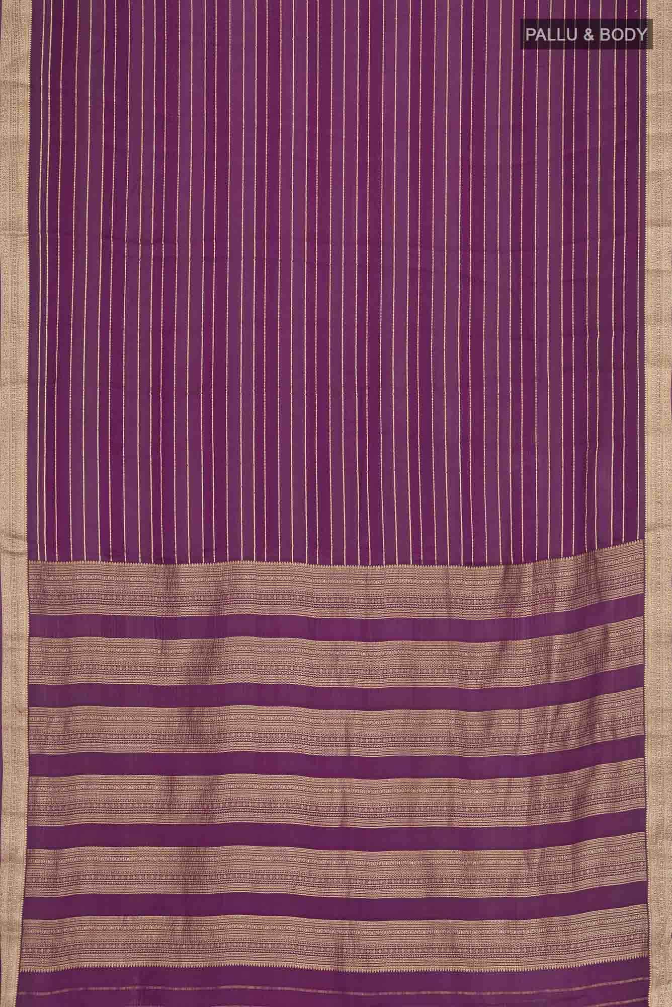 Purple Mysore Crepe Saree