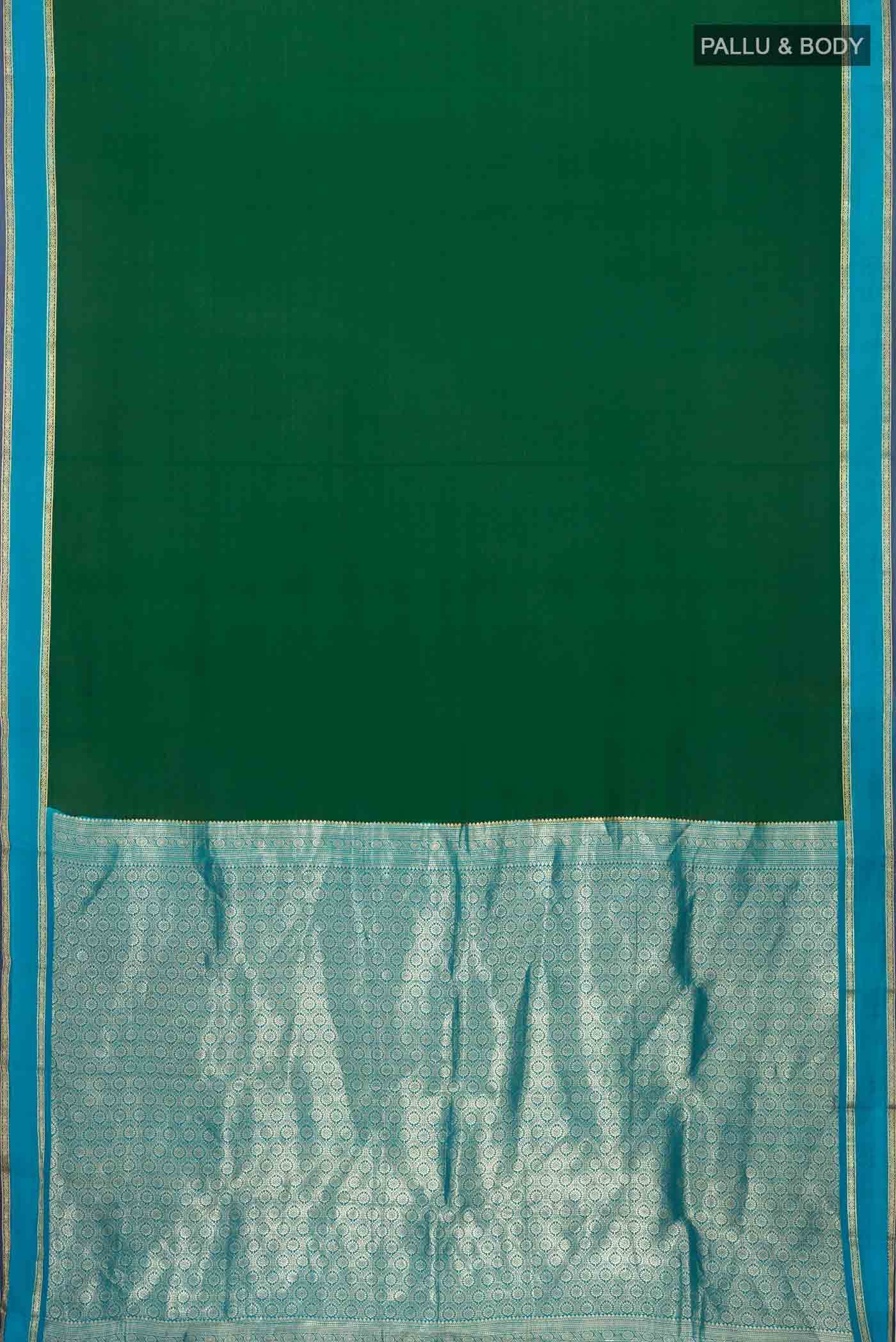Green Mysore Crepe Saree