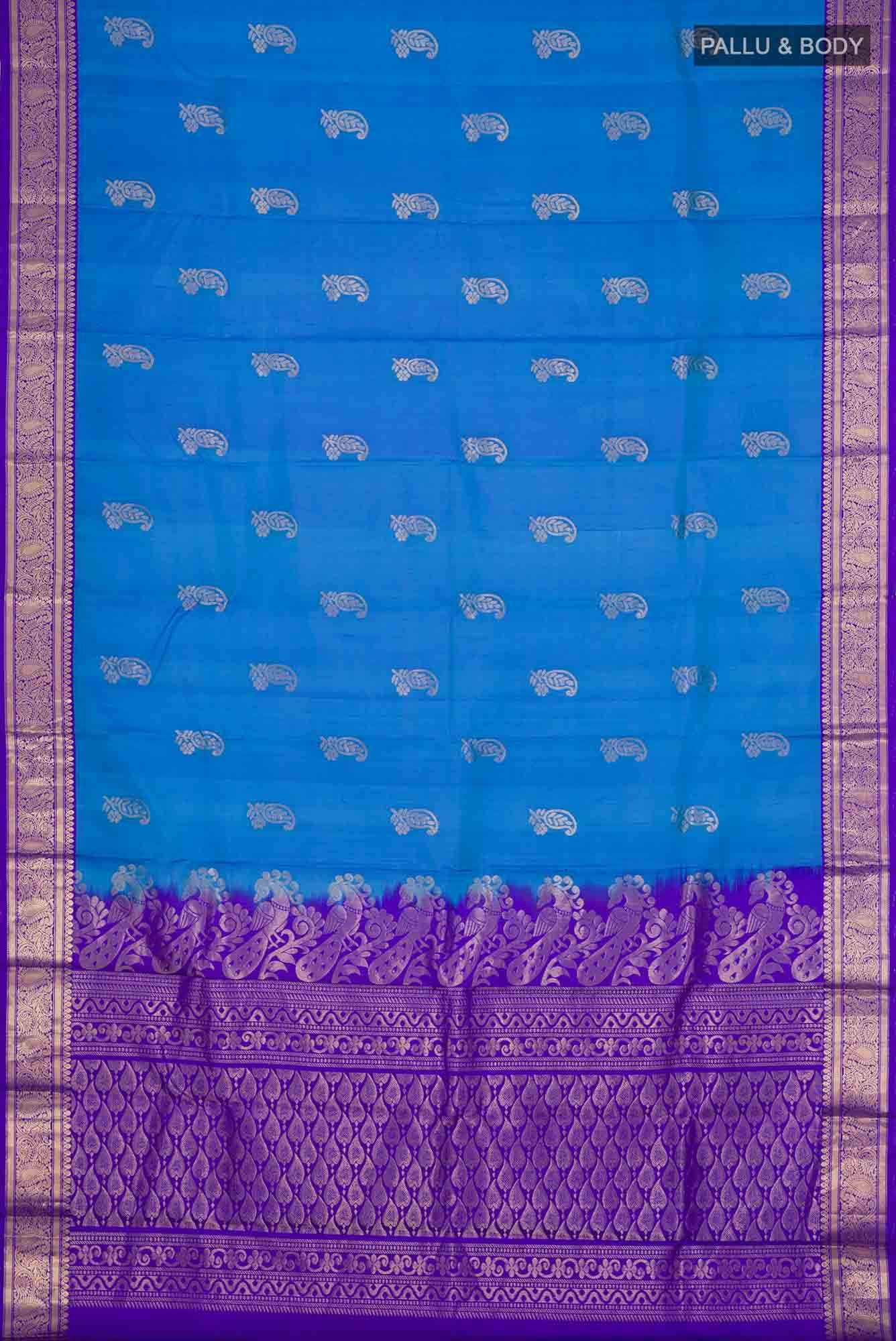 Blue Kanchipuram Silk Saree