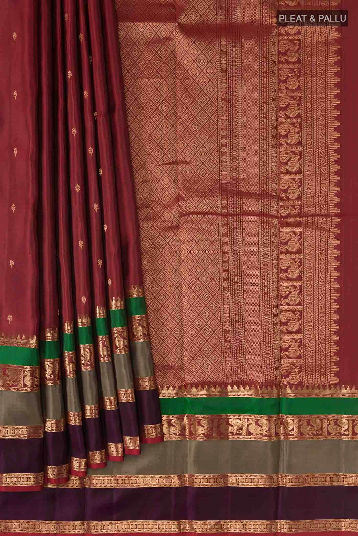 Maroon Soft Silk Saree