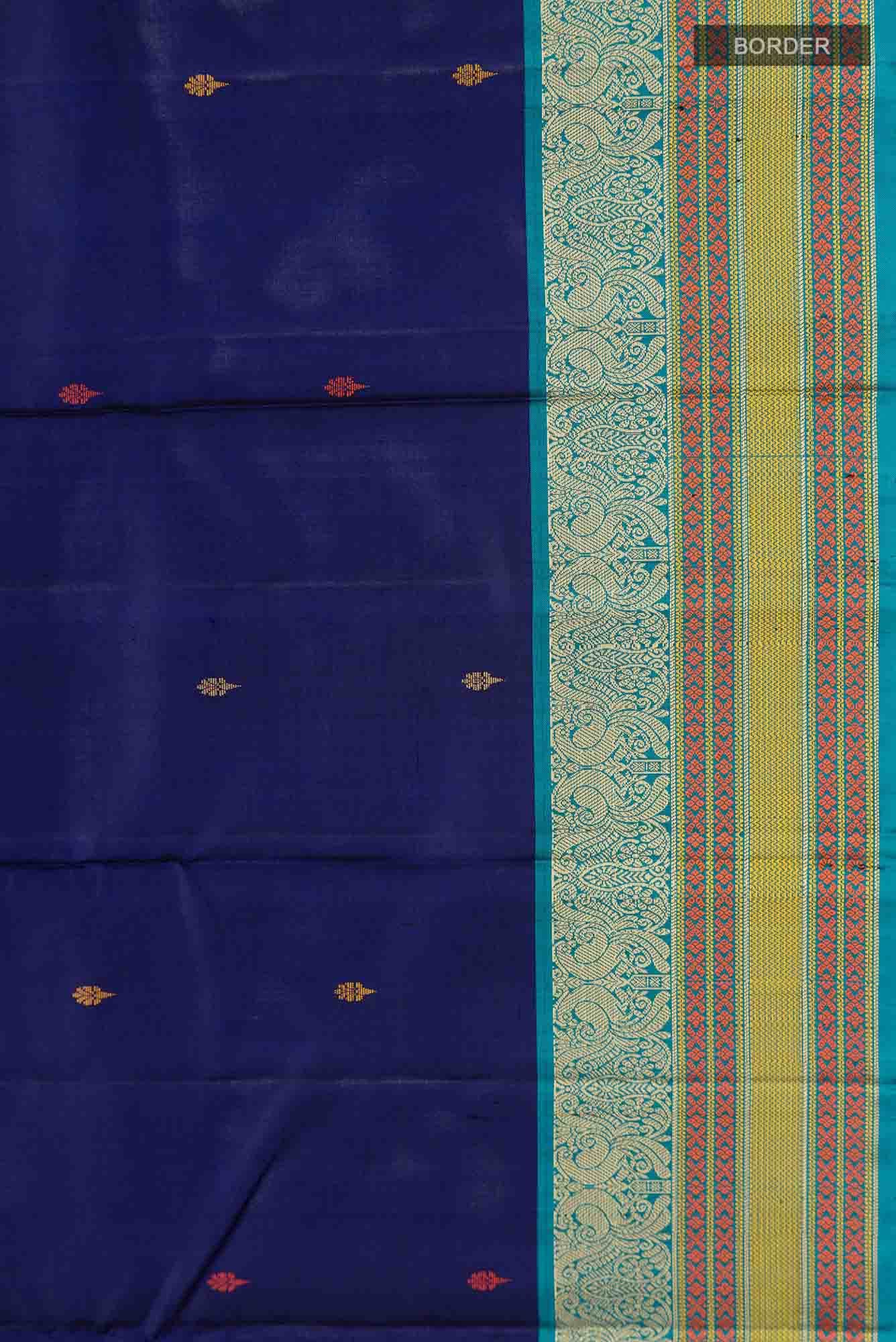 Navy Blue Kanchipuram Silk Saree