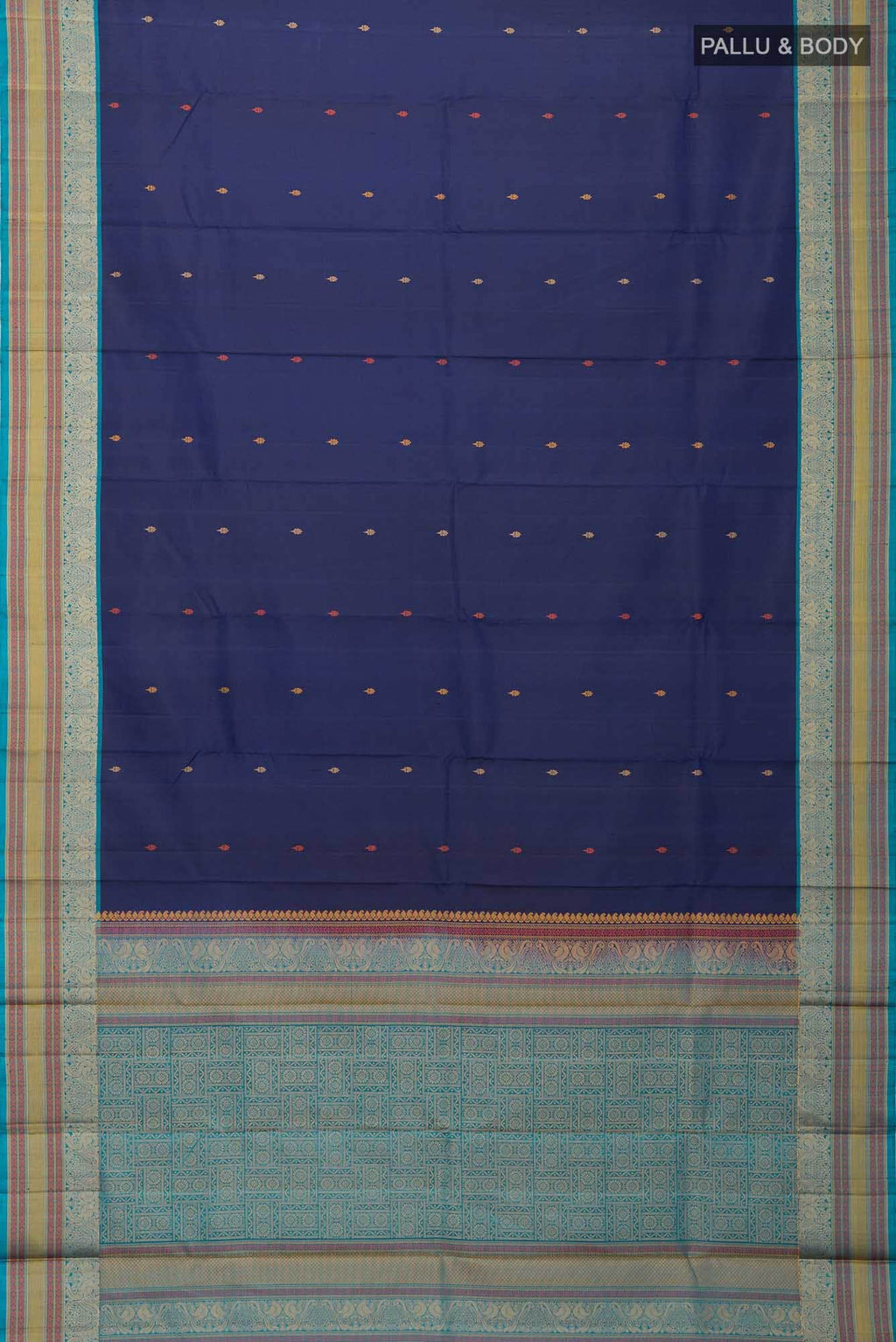 Navy Blue Kanchipuram Silk Saree
