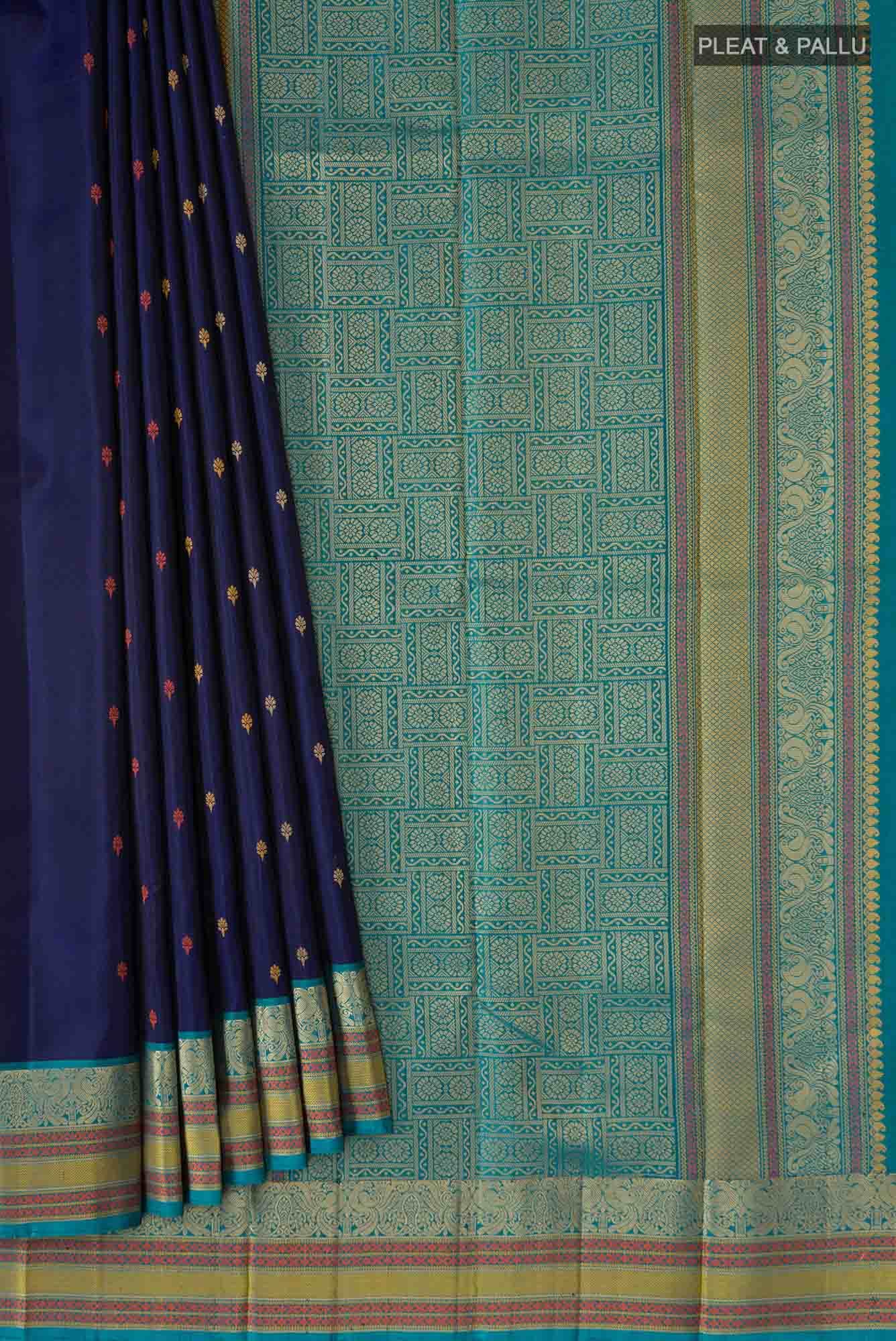 Navy Blue Kanchipuram Silk Saree
