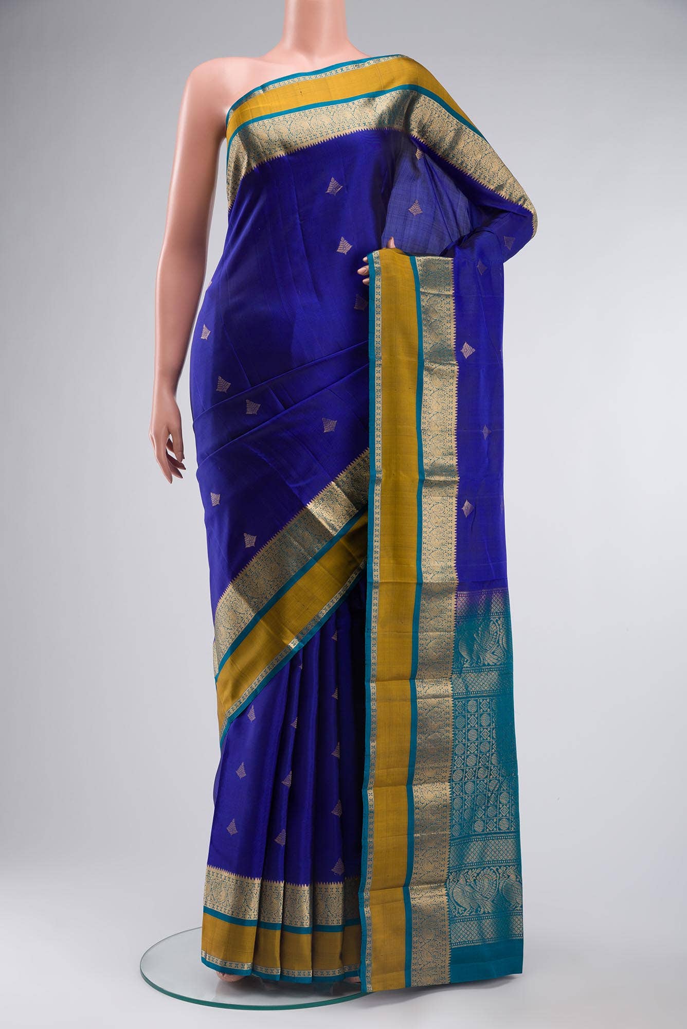 Blue Kanchipuram Silk Saree