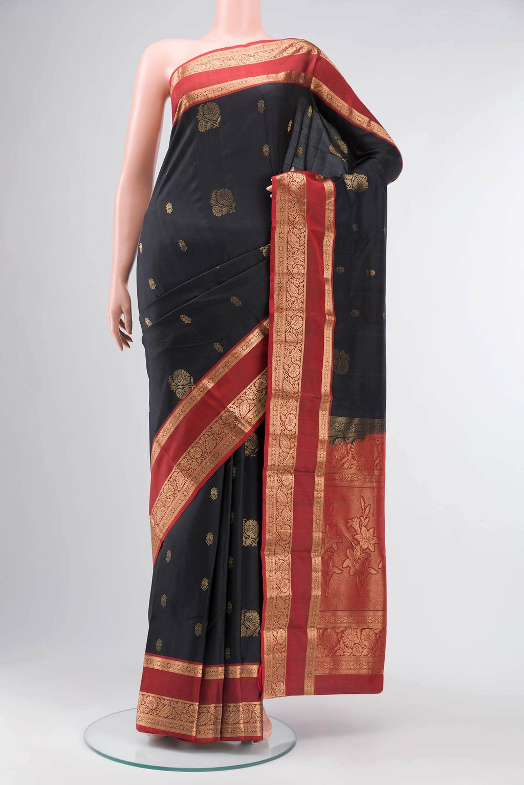 Black Kanchipuram Silk Saree