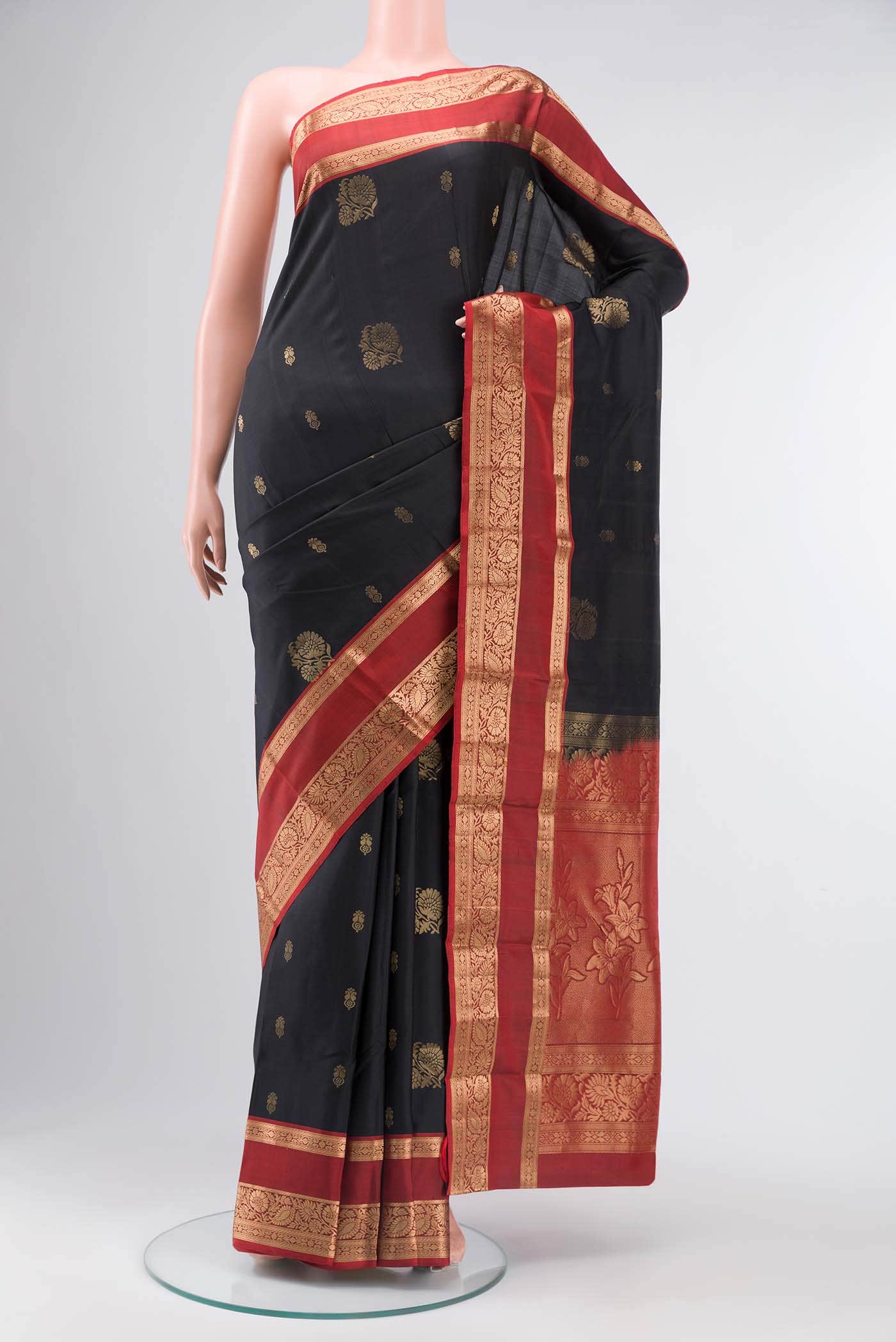 Black Kanchipuram Silk Saree