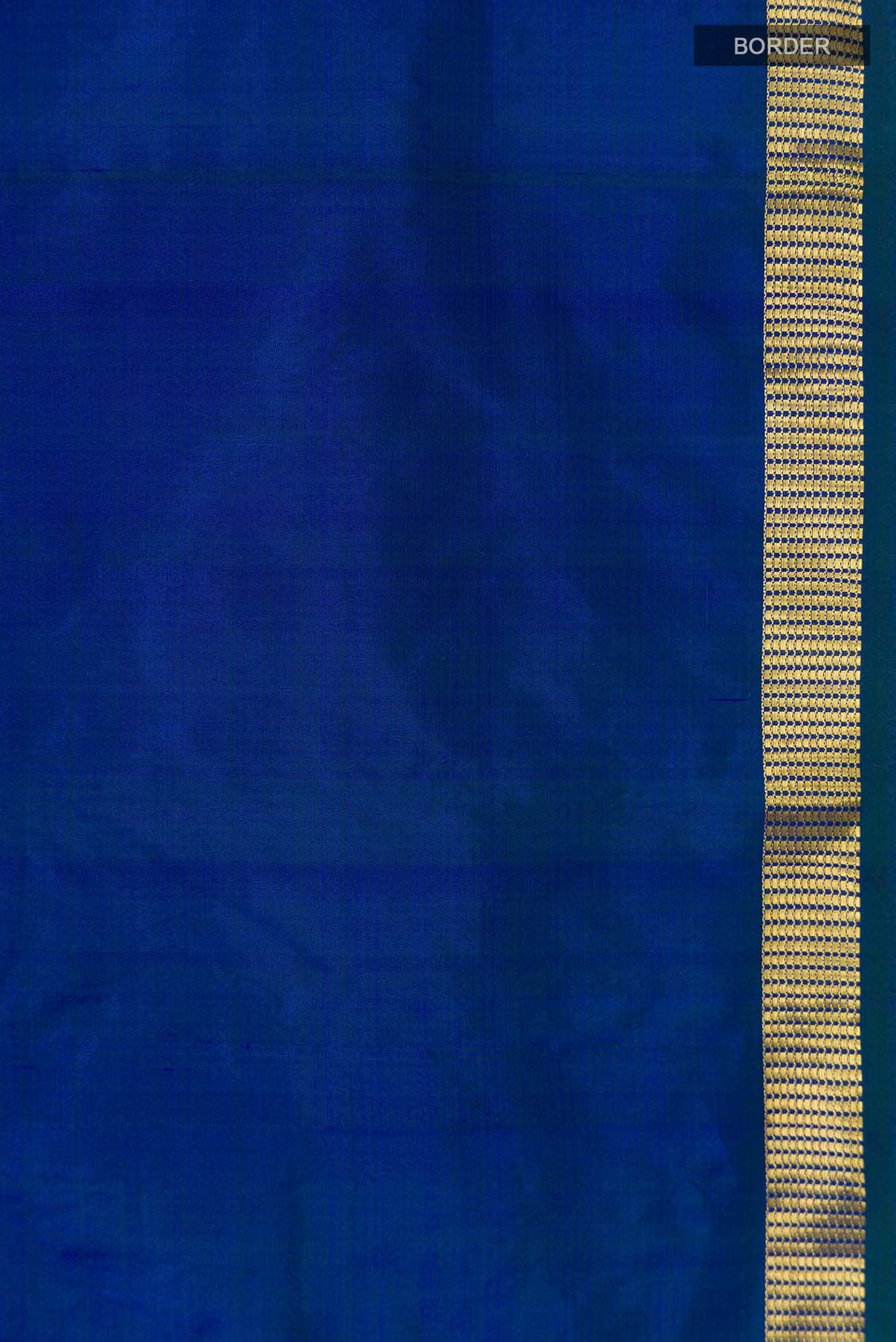 Blue with Green Dual Tone Kanchipuram Silk Saree