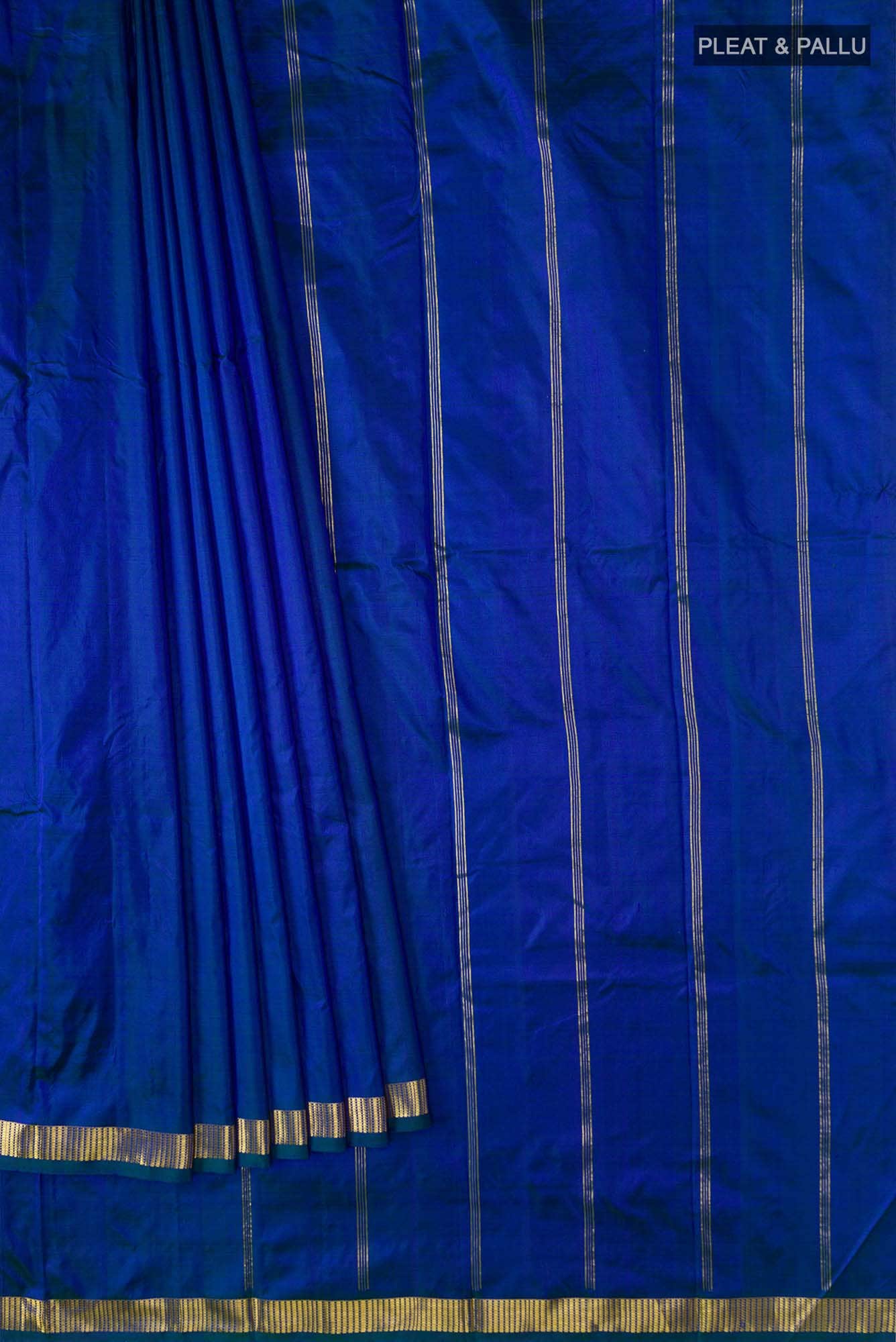 Blue with Green Dual Tone Kanchipuram Silk Saree