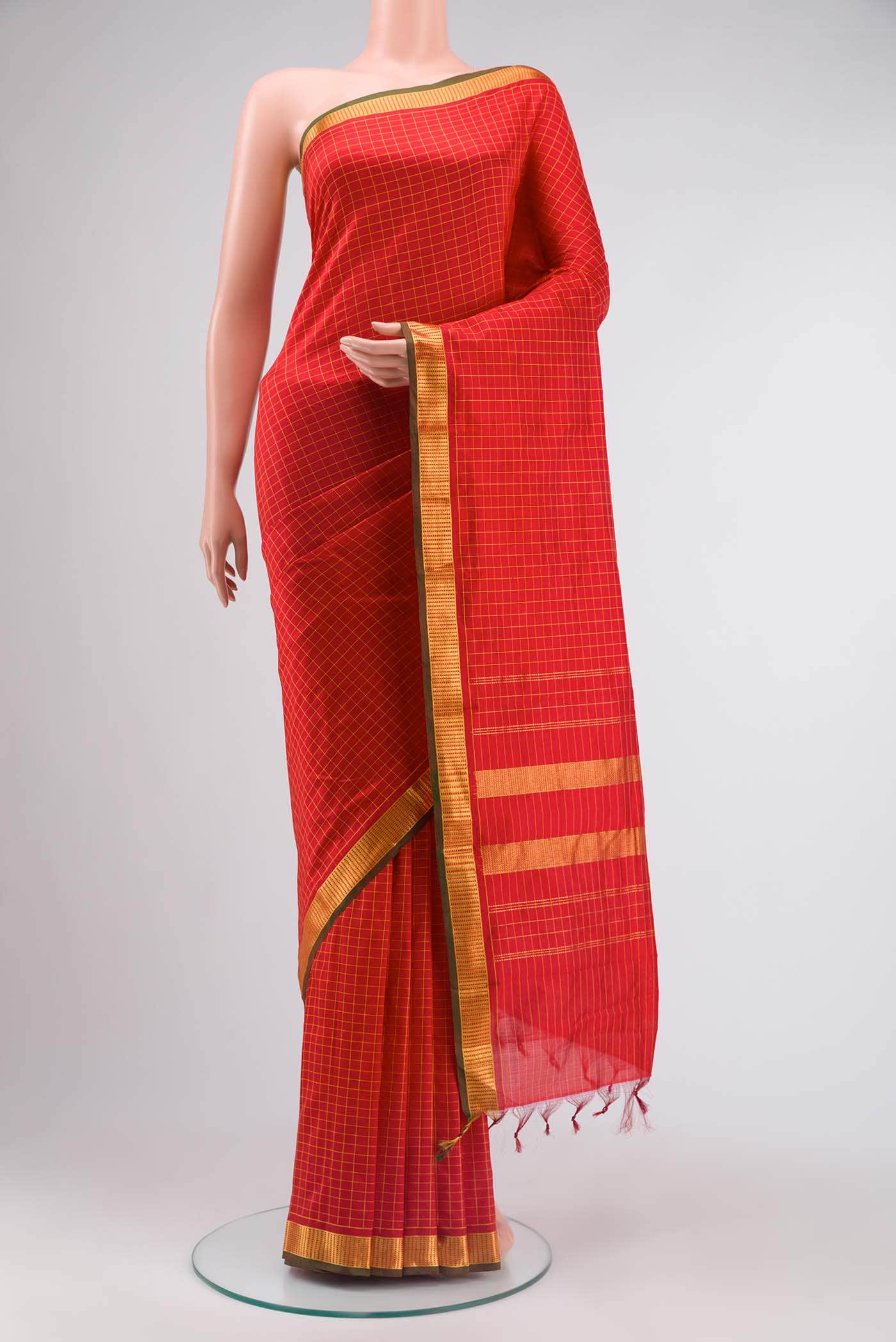 Maroon Kanchipuram Silk Saree