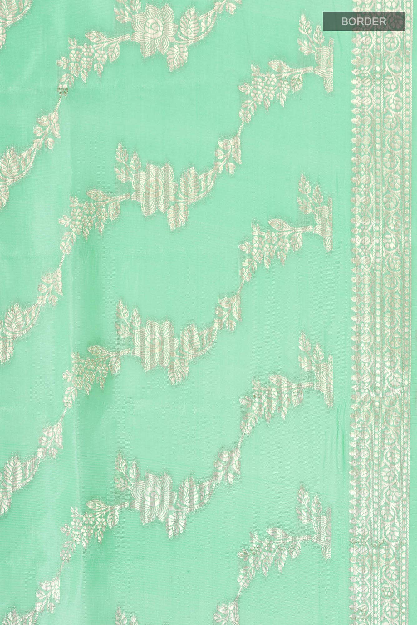 Green Banarasi Raw Silk Saree