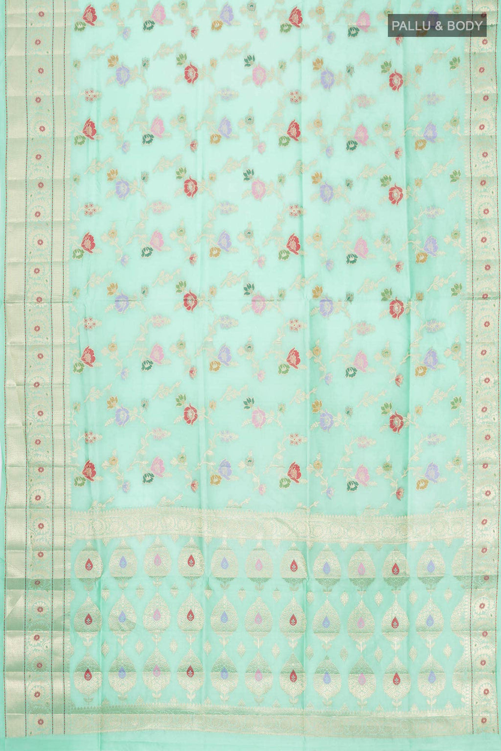 Green Banarasi Raw Silk Saree