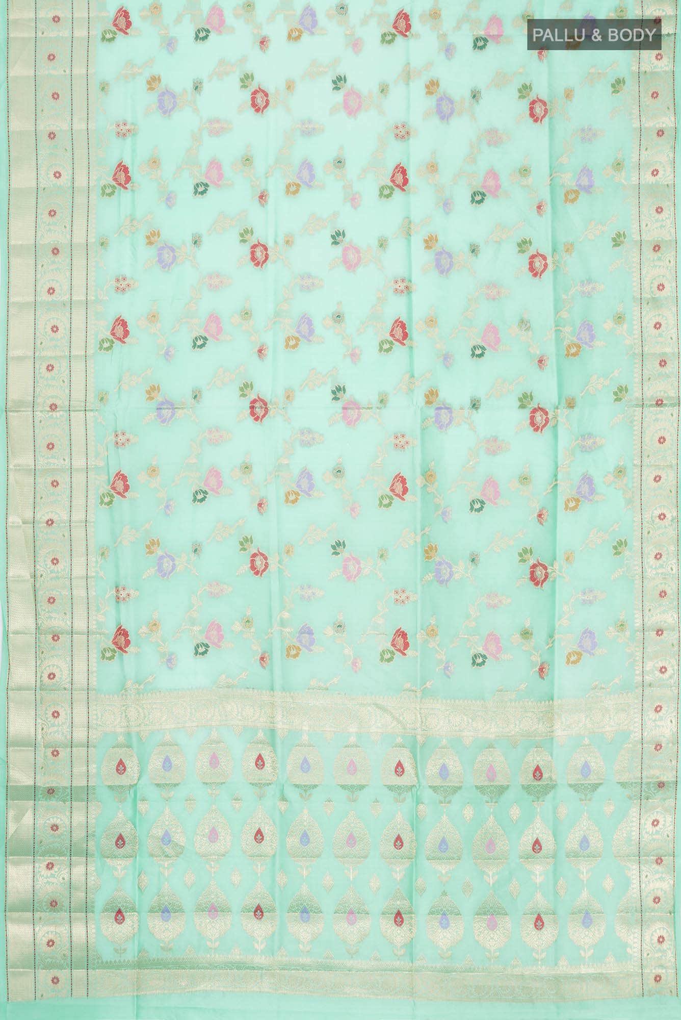 Green Banarasi Raw Silk Saree