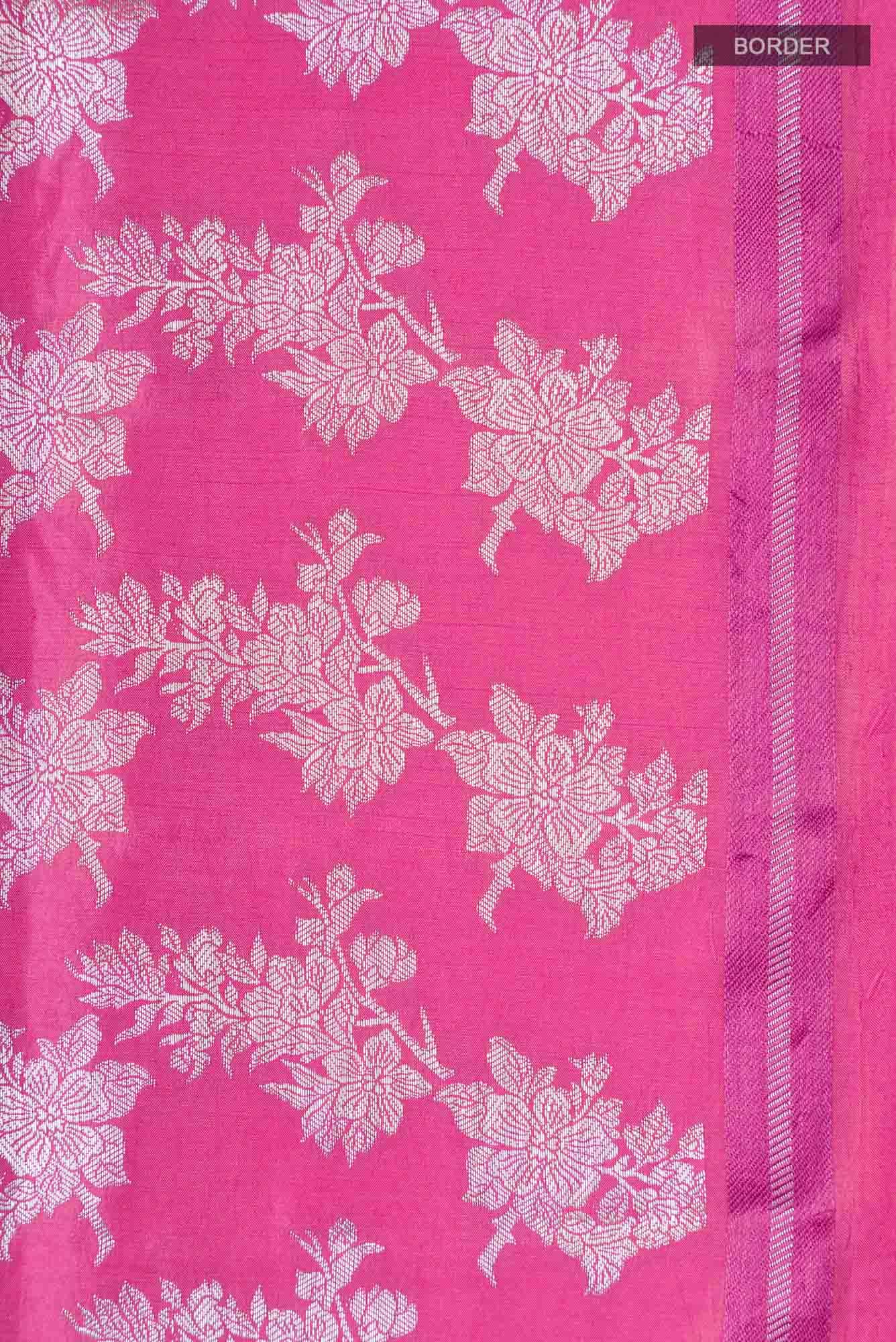 Pink Banarasi Raw Silk Saree