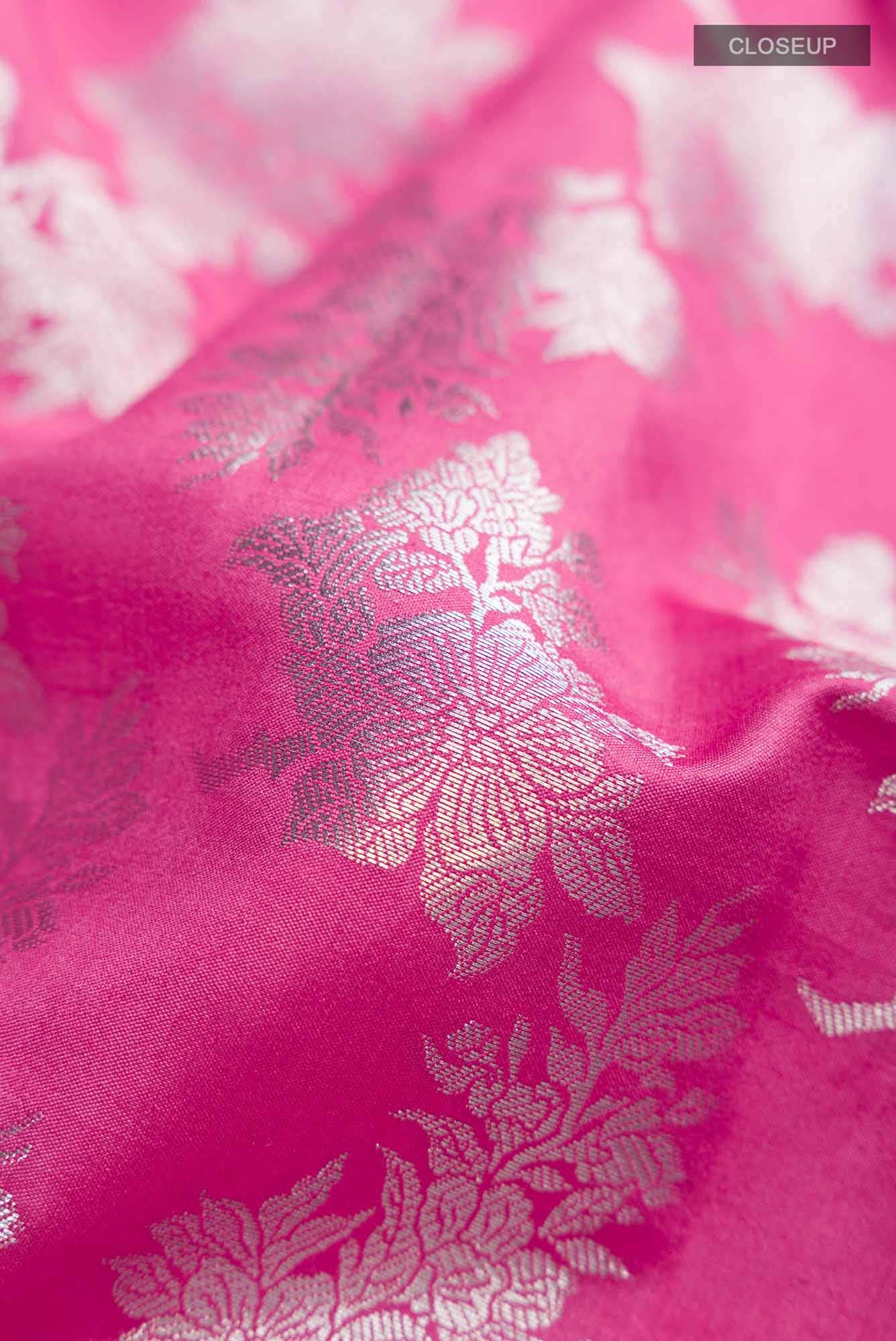 Pink Banarasi Raw Silk Saree