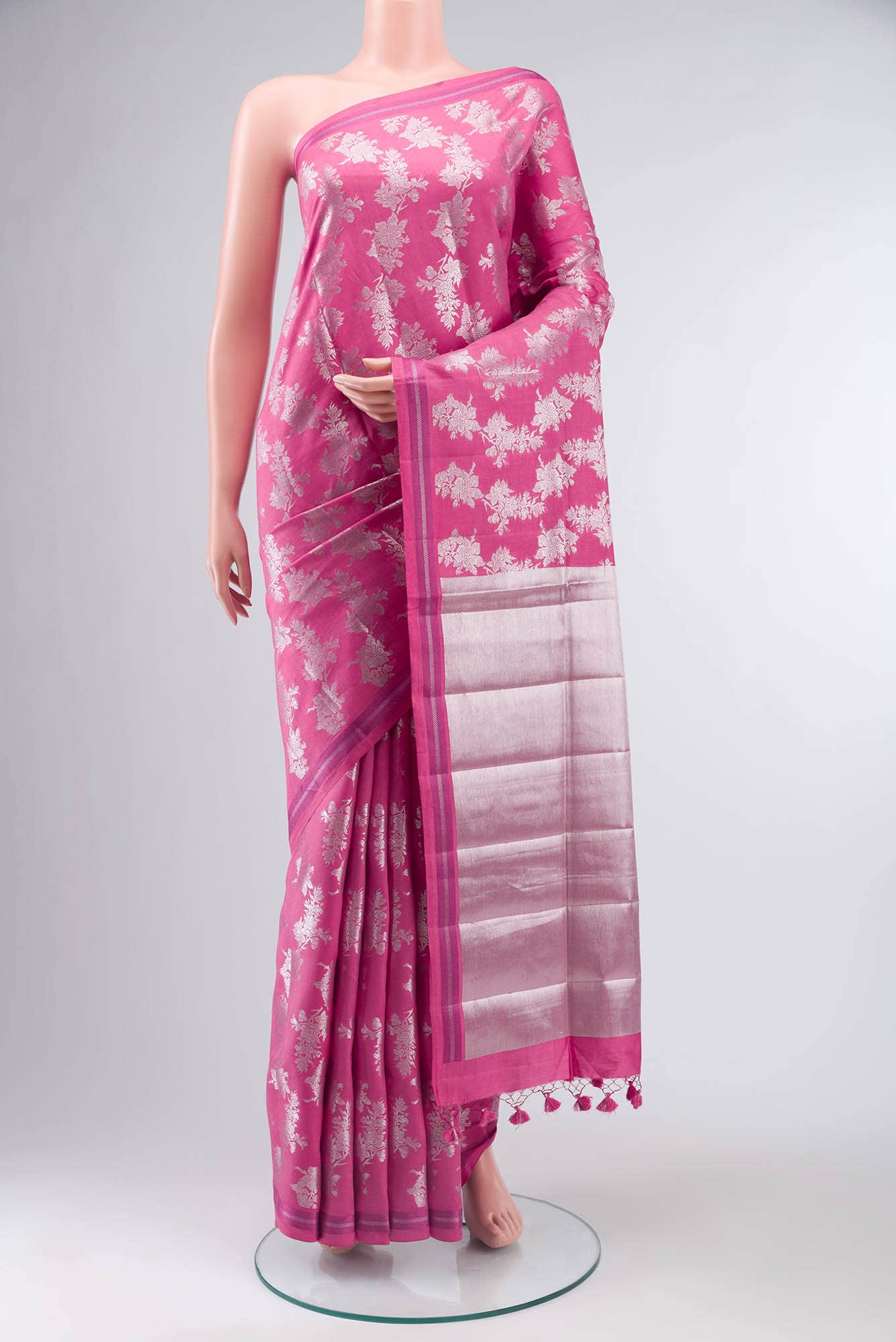 Pink Banarasi Raw Silk Saree