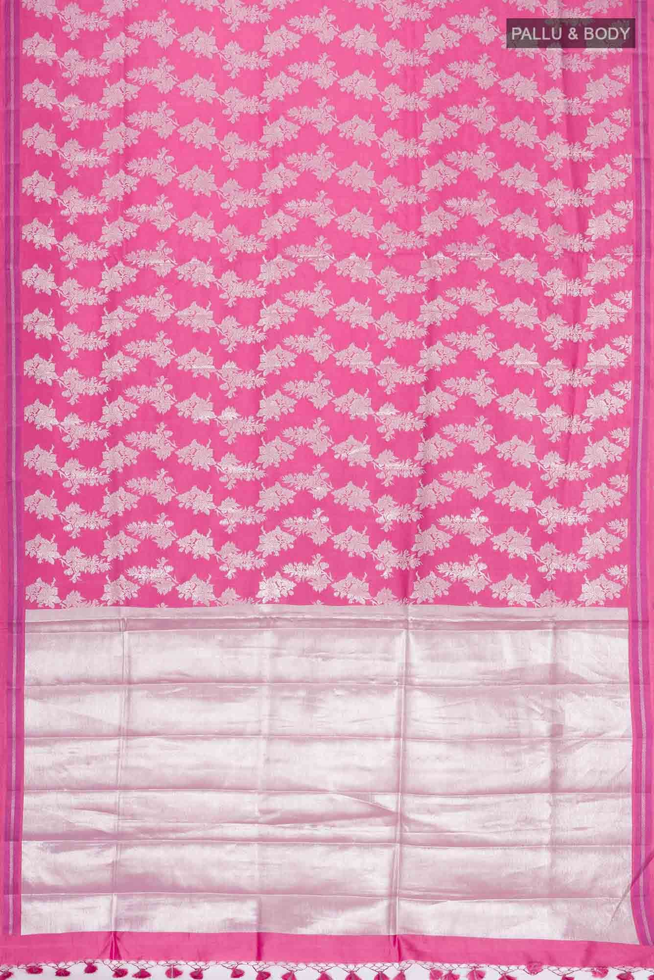 Pink Banarasi Raw Silk Saree