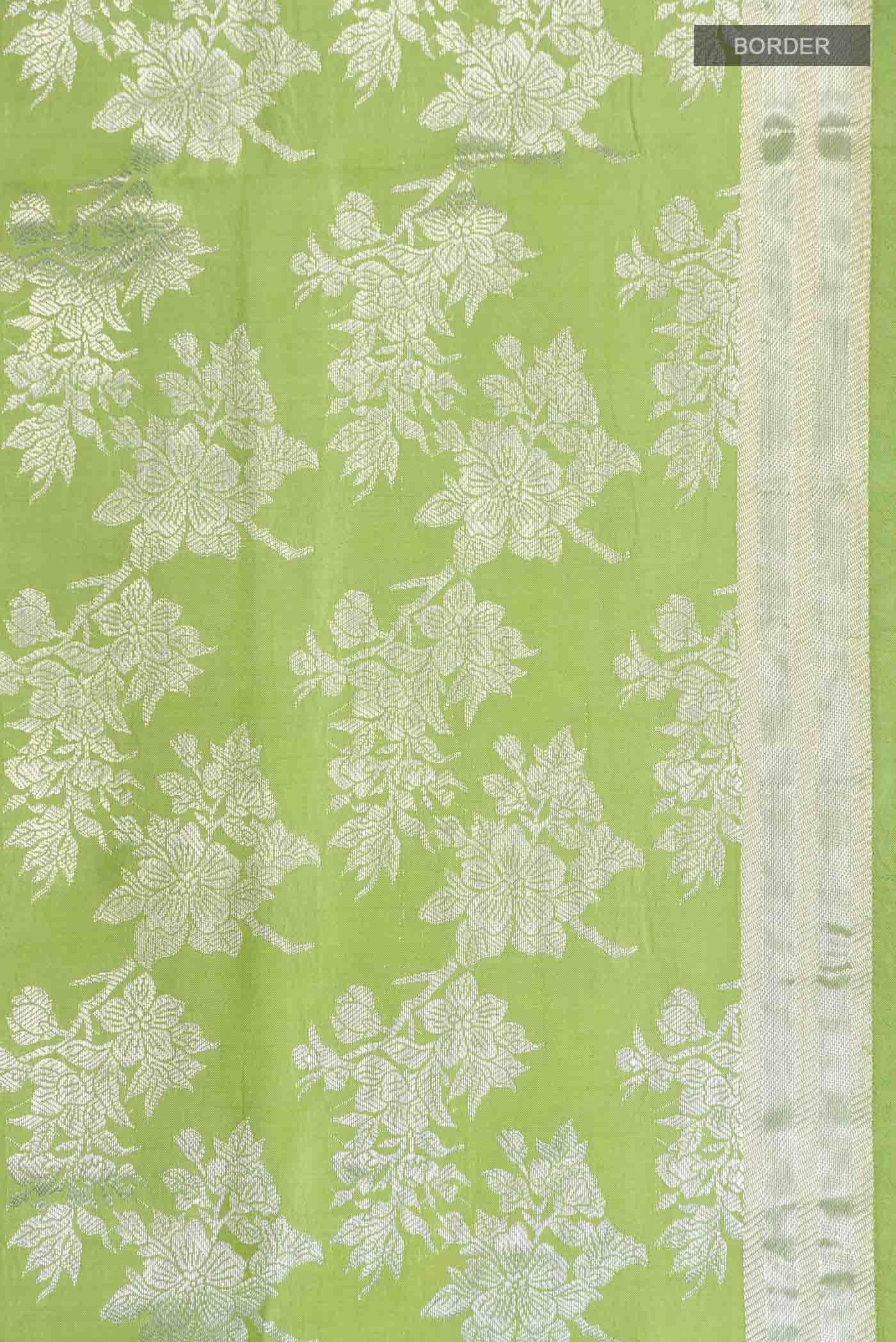 Green Banarasi Raw Silk Saree