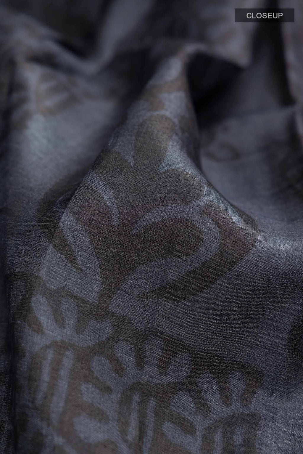 Blue Grey Bhagalpuri Tussar Silk Saree