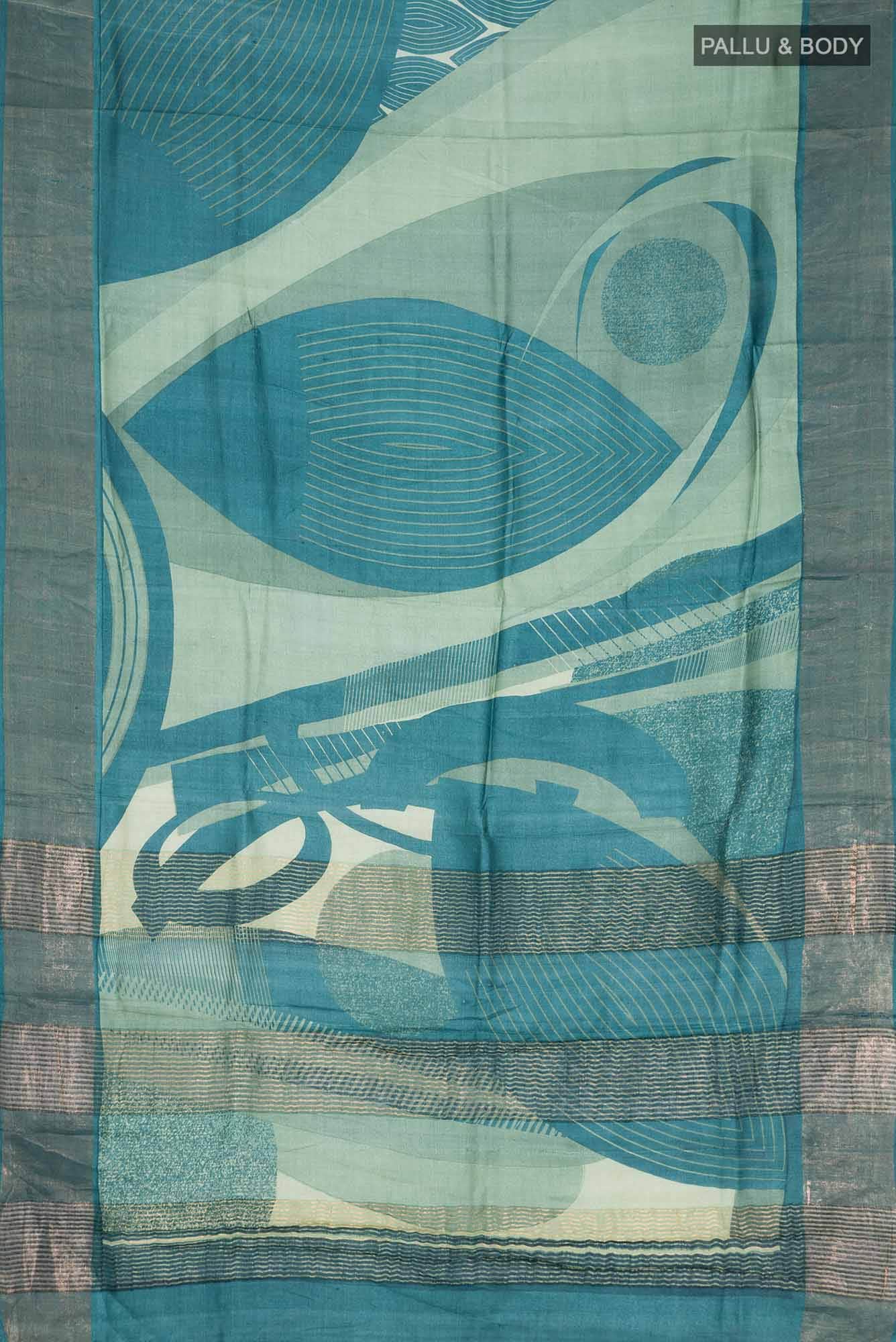 Green Bhagalpuri Tussar Silk Saree