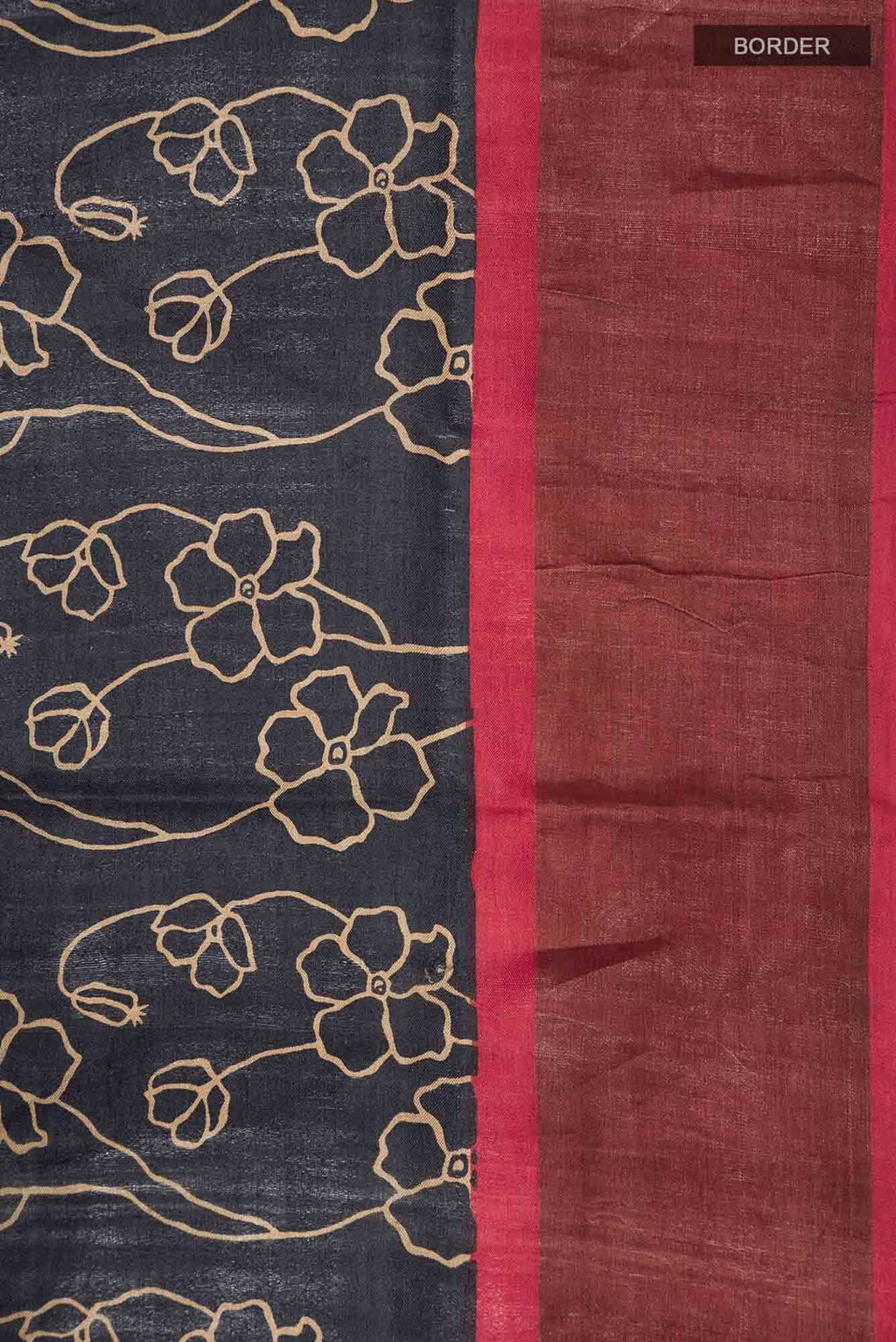 Black Bhagalpuri Tussar Silk Saree