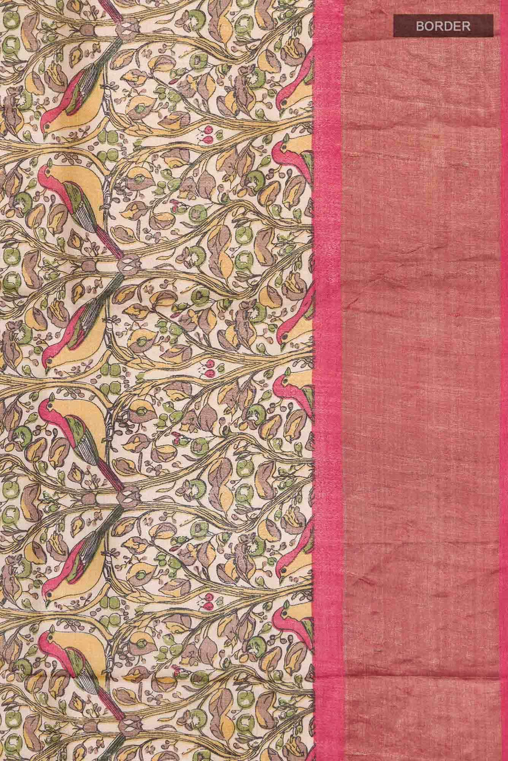 Beige Bhagalpuri Tussar Silk Saree