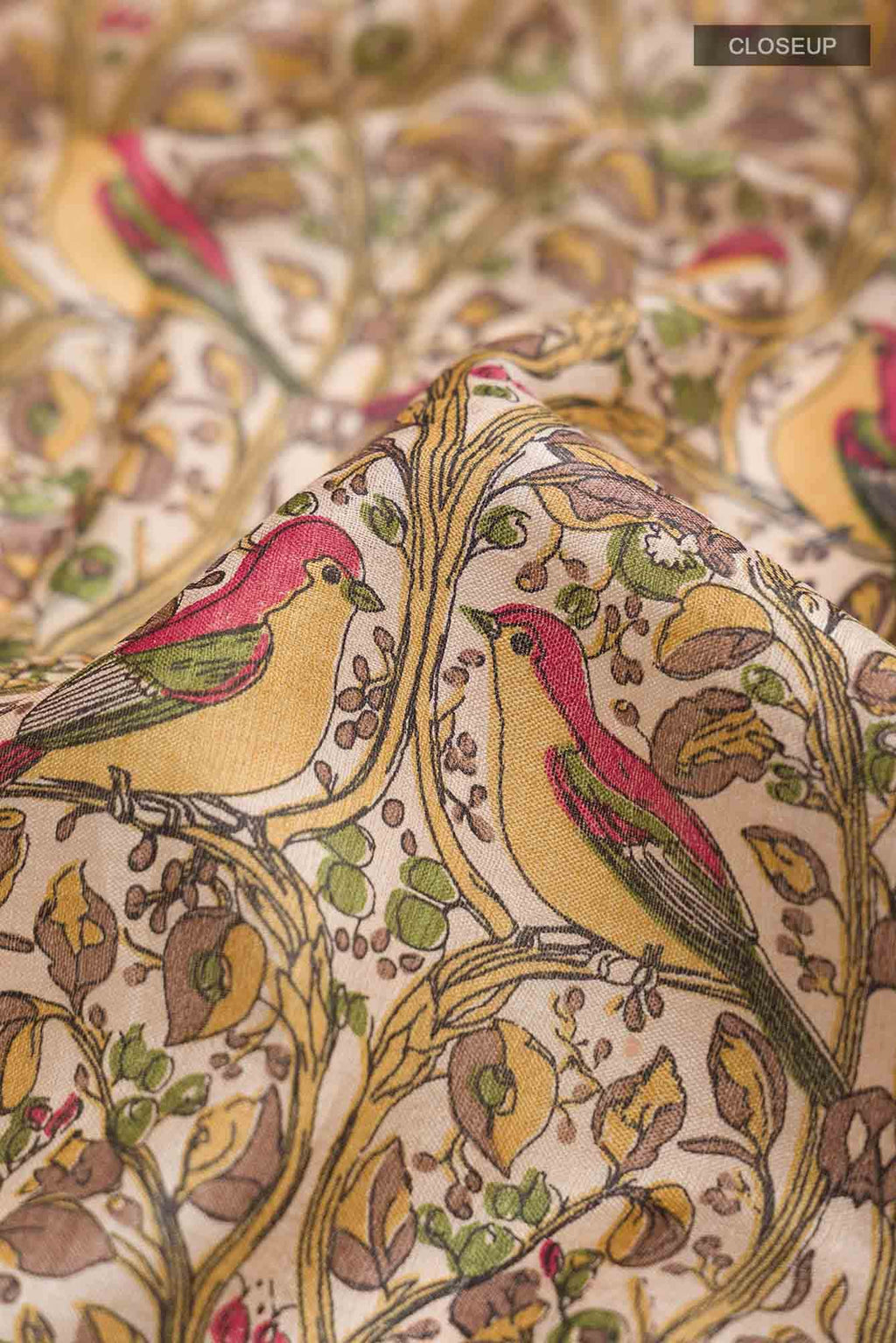Beige Bhagalpuri Tussar Silk Saree