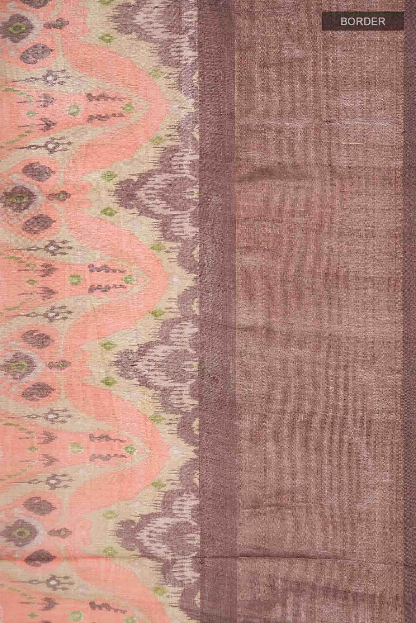 Rust Bhagalpuri Tussar Silk Saree
